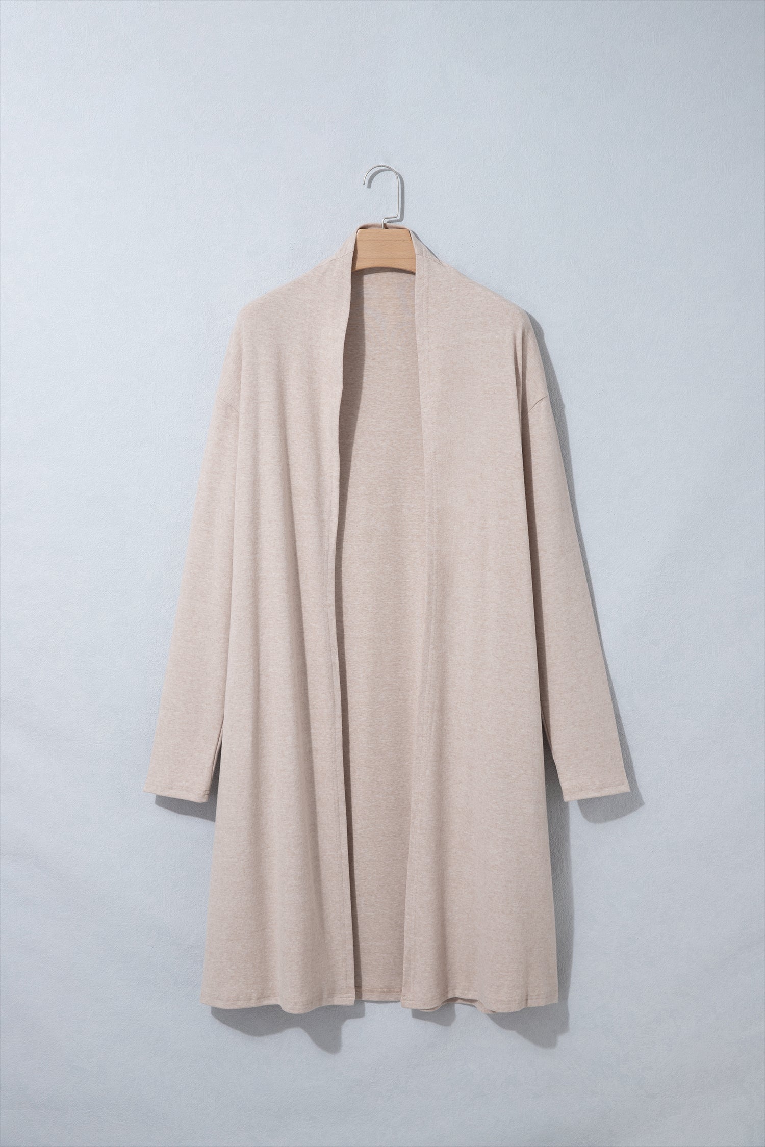Parchment Solid Color Long Sleeve Casual Tunic Shift Cardigan-Sweaters & Cardigans/Cardigans-[Adult]-[Female]-2022 Online Blue Zone Planet