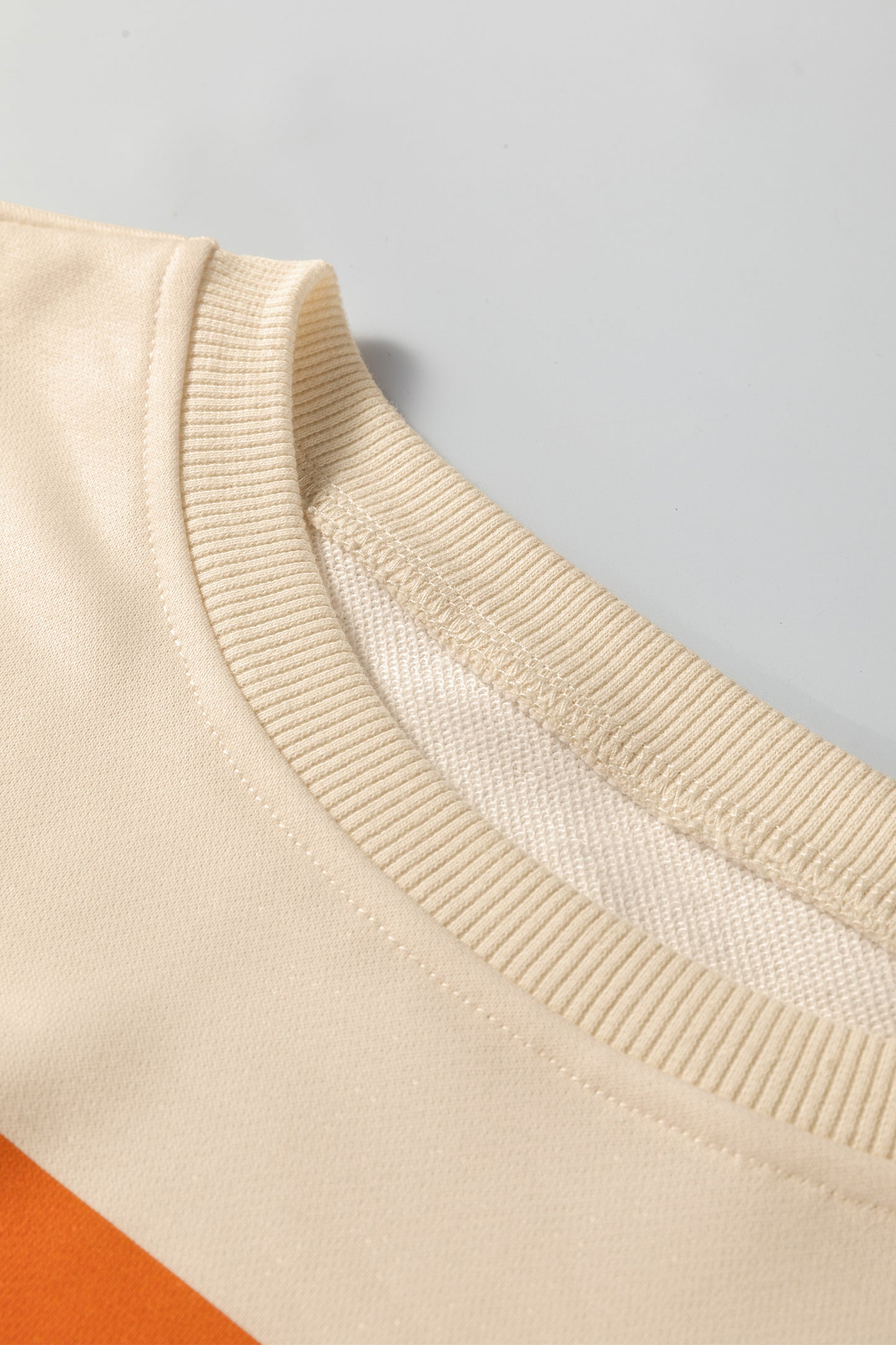 Beige Stripe Puff Sleeve Casual Pullover Sweatshirt-Tops/Sweatshirts & Hoodies-[Adult]-[Female]-2022 Online Blue Zone Planet