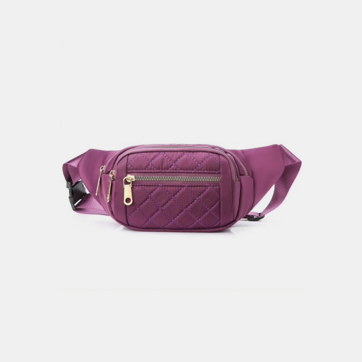 Zenana Quilted Multi Pocket Waist Belt Bag-BELTS-[Adult]-[Female]-Purple-One Size-2022 Online Blue Zone Planet