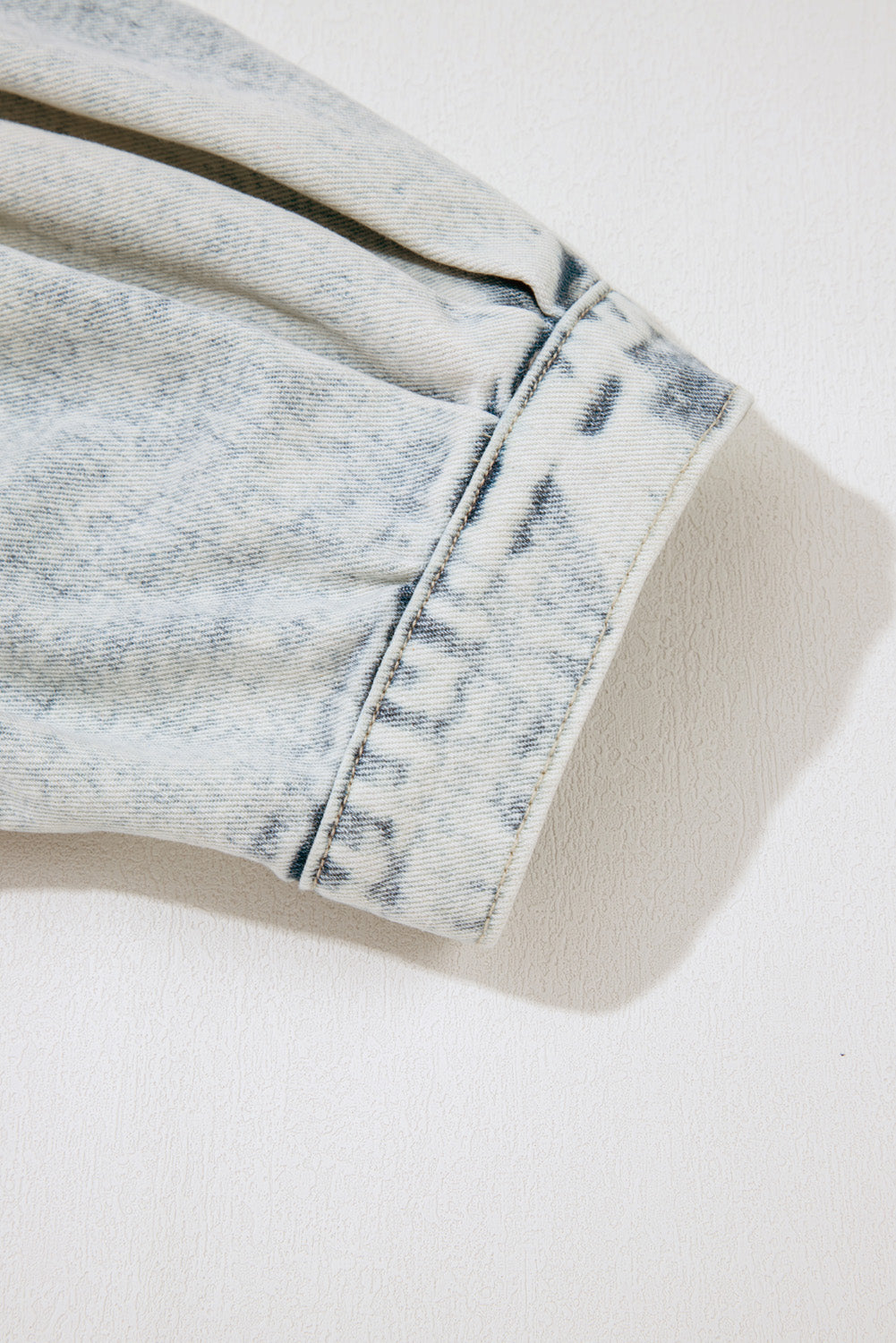 Beau Blue Light Wash Buttoned Chest Pocket Puff Sleeve Denim Jacket-Outerwear/Denim jackets-[Adult]-[Female]-2022 Online Blue Zone Planet