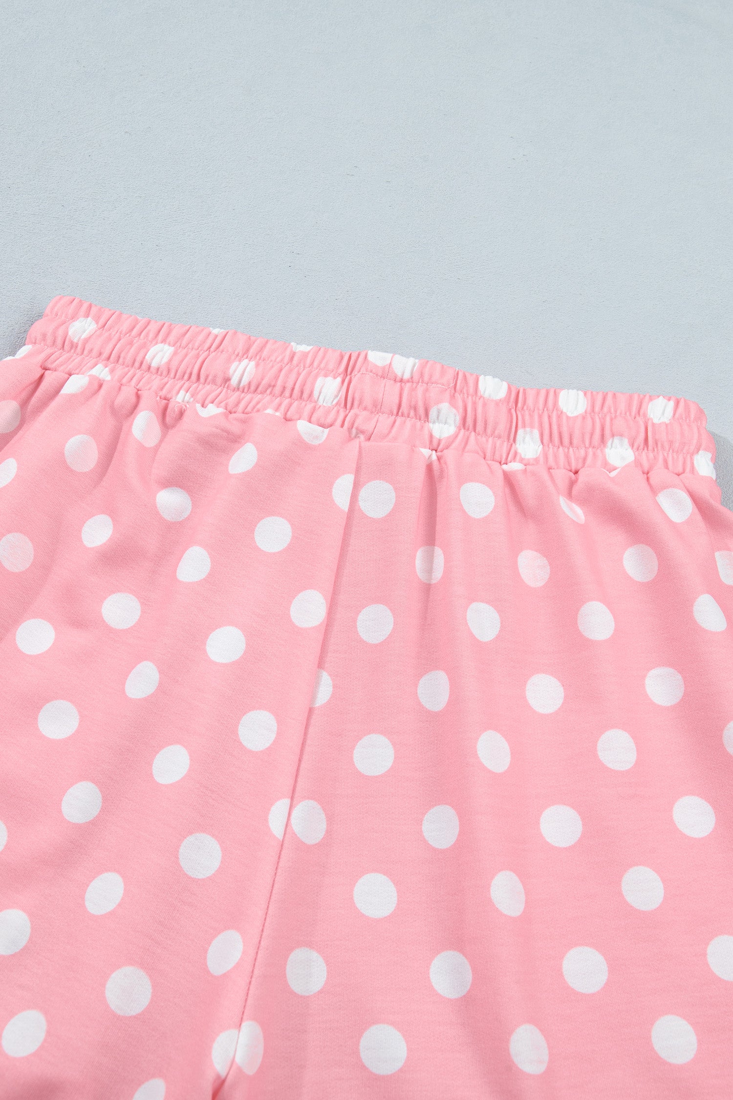Sky Blue Polka Dot Oversized Top Drawstring Short Set-Two Piece Sets/Short Sets-[Adult]-[Female]-2022 Online Blue Zone Planet