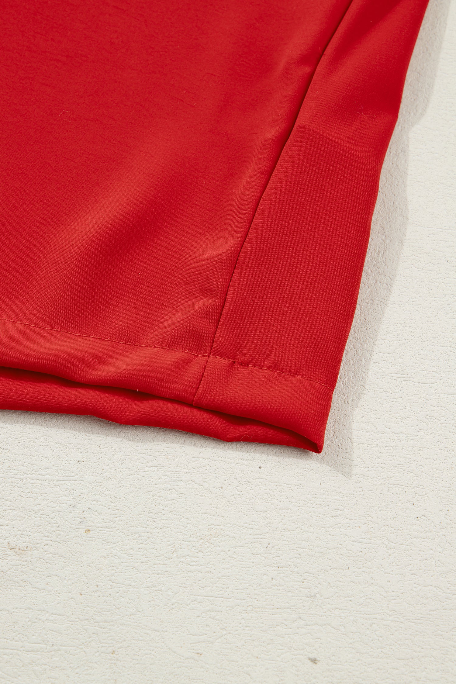 Racing Red Contrast Plaid Patchwork V Neck Long Sleeve Blouse-Tops/Blouses & Shirts-[Adult]-[Female]-2022 Online Blue Zone Planet