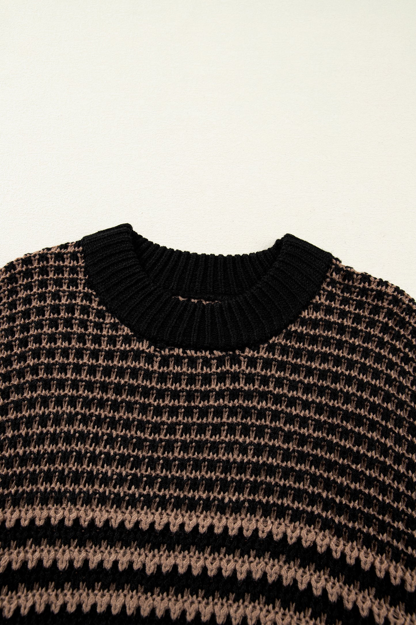 Black Stripe 3/4 Draped Sleeve Slouchy Sweater-TOPS / DRESSES-[Adult]-[Female]-2022 Online Blue Zone Planet
