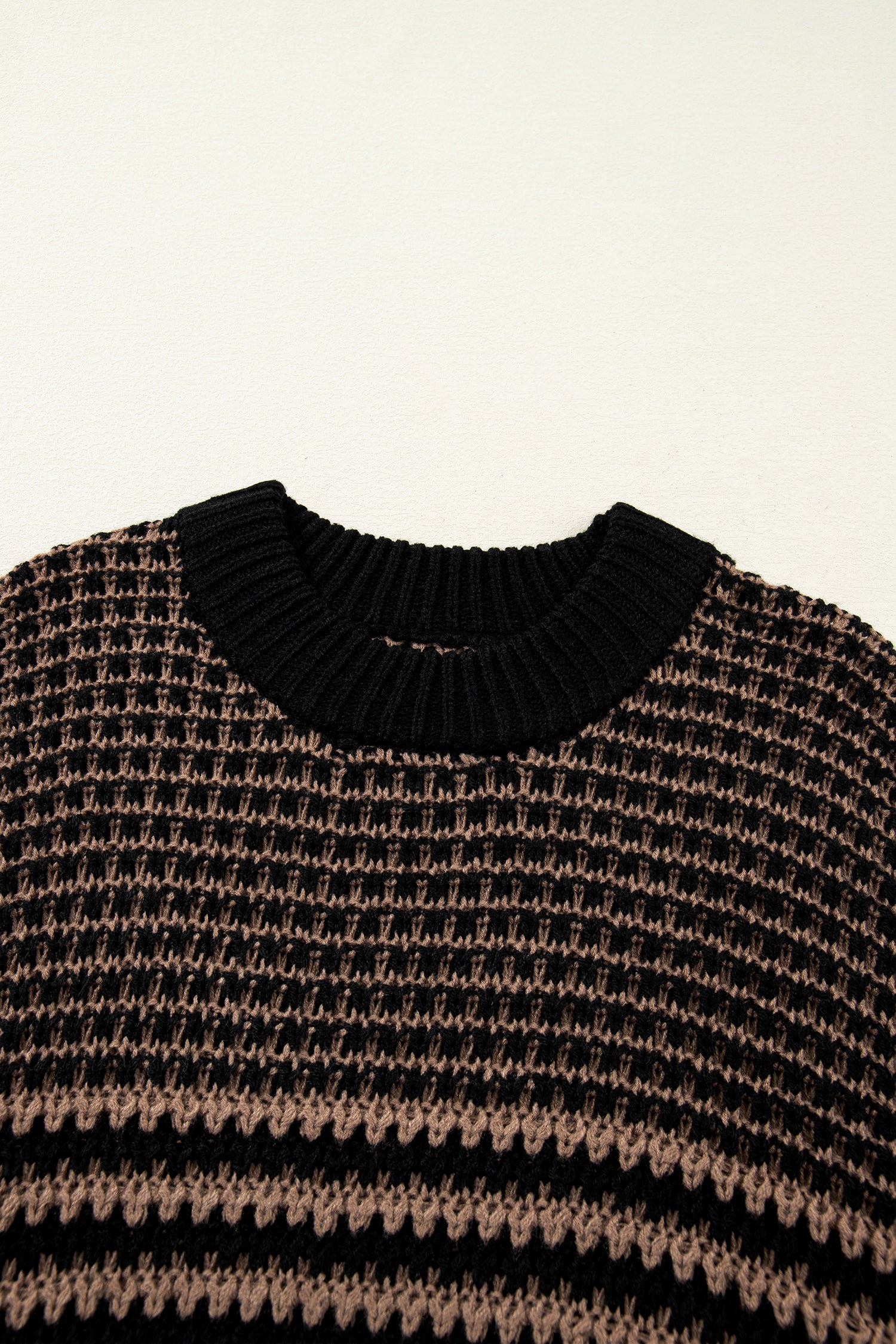 Black Stripe 3/4 Draped Sleeve Slouchy Sweater-TOPS / DRESSES-[Adult]-[Female]-2022 Online Blue Zone Planet