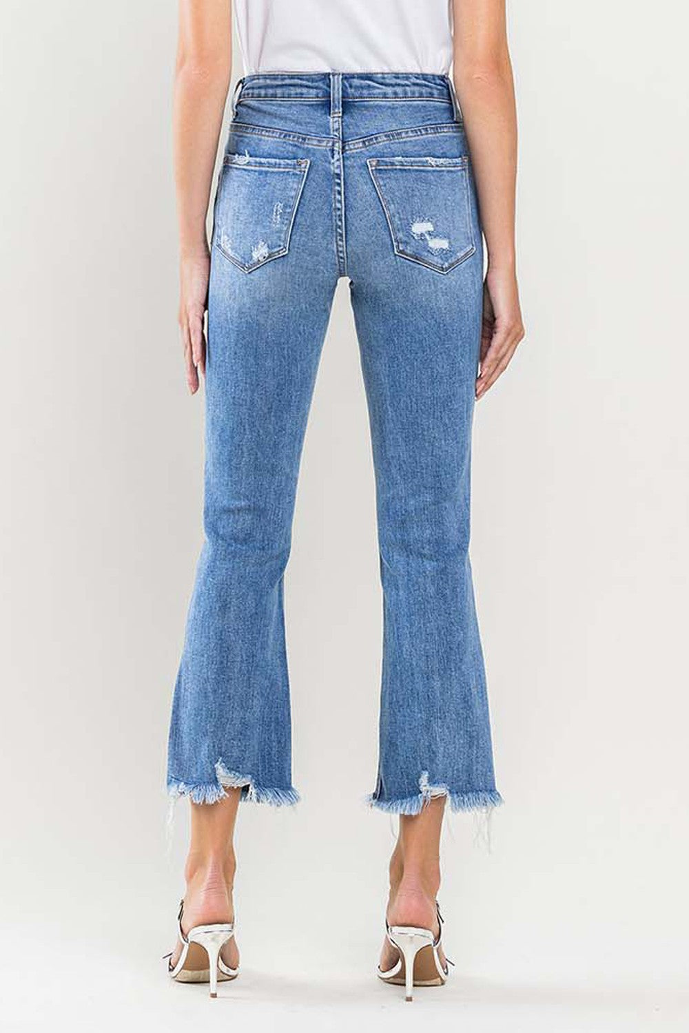 Vervet by Flying Monkey Full Size High Rise Cropped Flare Jeans-TOPS / DRESSES-[Adult]-[Female]-2022 Online Blue Zone Planet