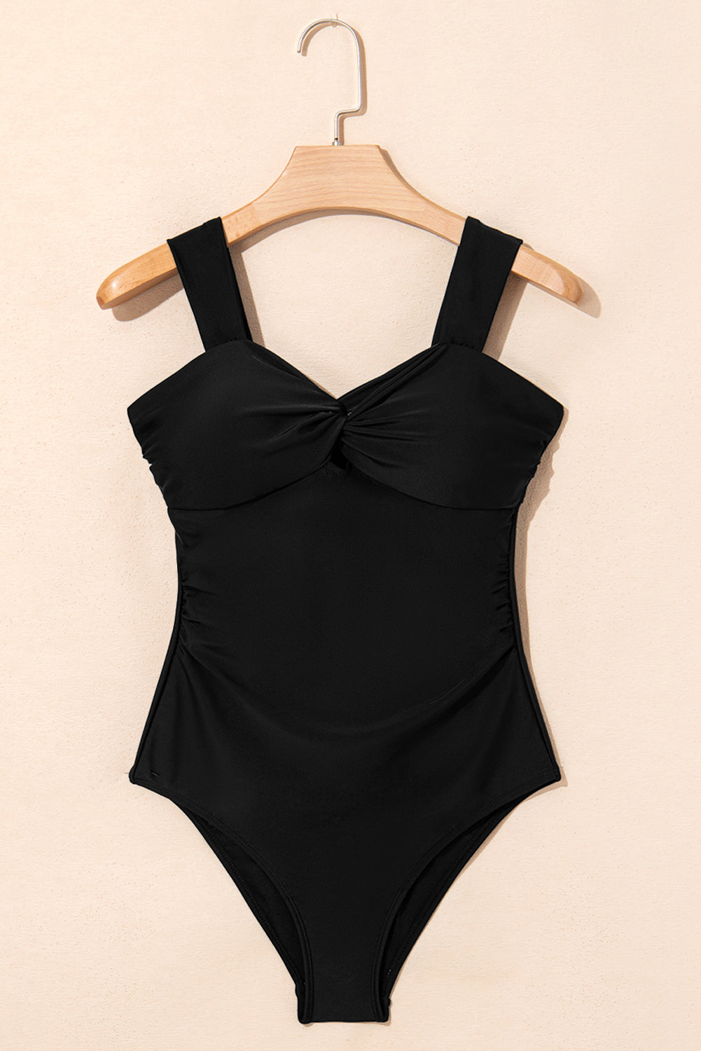 Black Cut Out Twist Bowknot Backless One Piece Swimsuit-Swimwear/One Piece Swimsuit-[Adult]-[Female]-2022 Online Blue Zone Planet