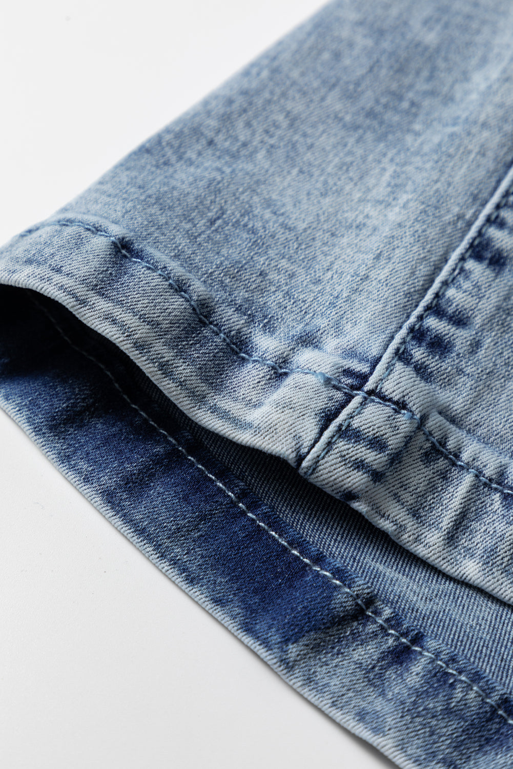 Ashleigh Blue Acid Wash Exposed Seam Drawstring High Waist Jeans-Bottoms/Jeans-[Adult]-[Female]-2022 Online Blue Zone Planet