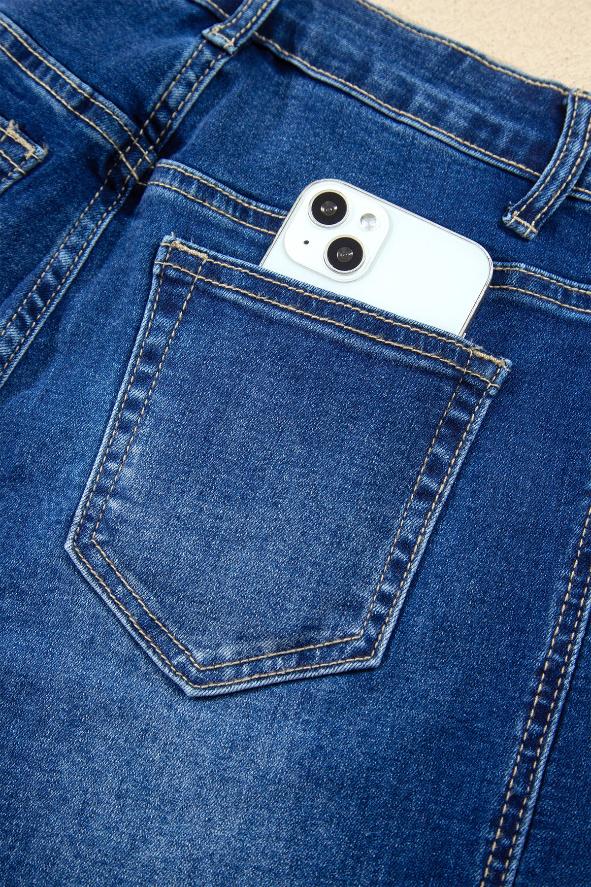 Sail Blue Raw Hem Turnup Loose Ankle-length Jeans-Bottoms/Jeans-[Adult]-[Female]-2022 Online Blue Zone Planet