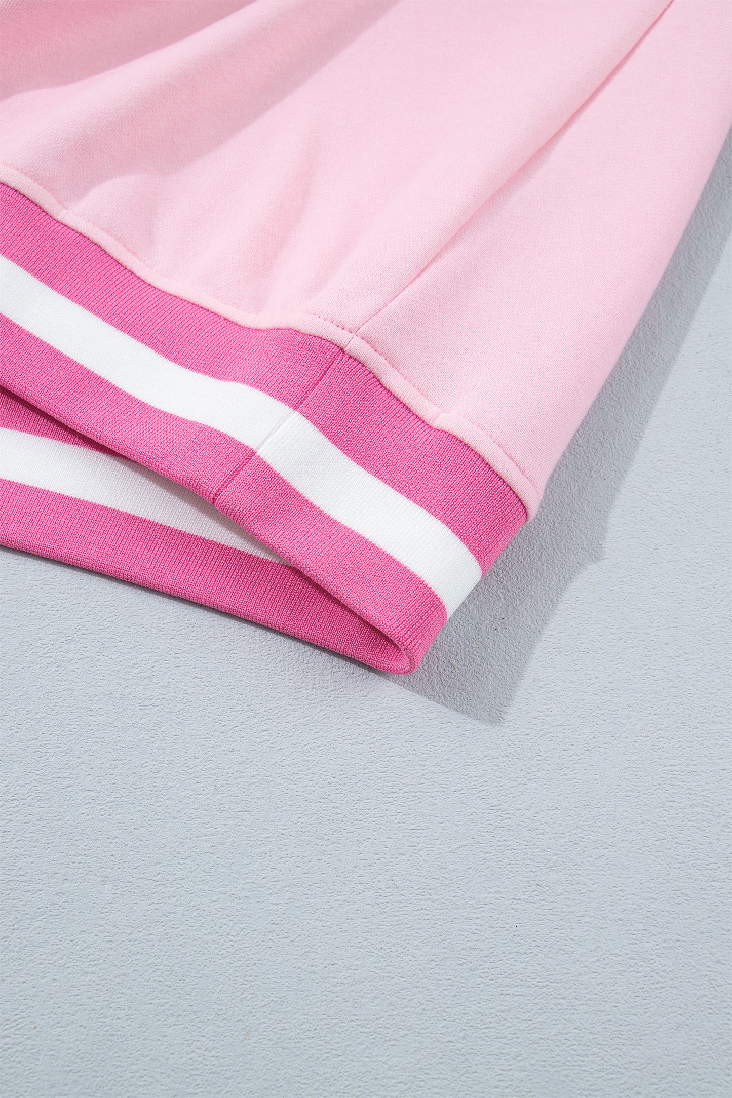 Pink Embroidered Tennis Club Crew Neck Pullover Sweatshirt