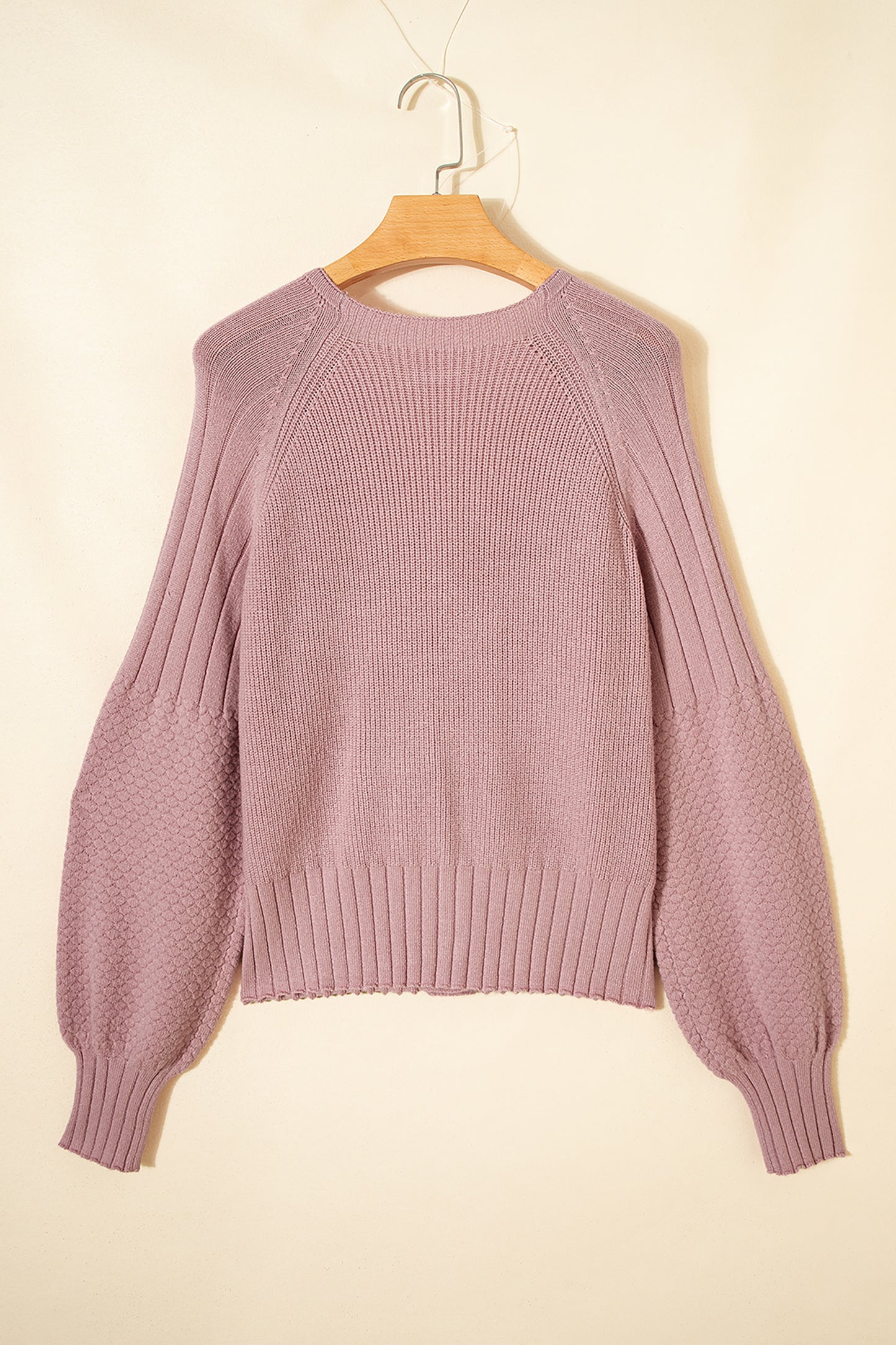 Light Pink Mixed Texture Knit Button V Neck Sweater Cardigan-TOPS / DRESSES-[Adult]-[Female]-2022 Online Blue Zone Planet