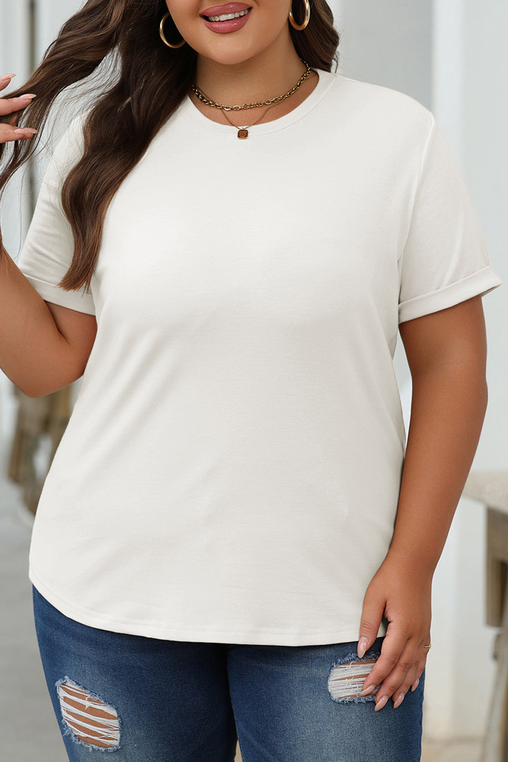 Bright Green Casual Plain Crew Neck Tee-Tops/Tops & Tees-[Adult]-[Female]-2022 Online Blue Zone Planet