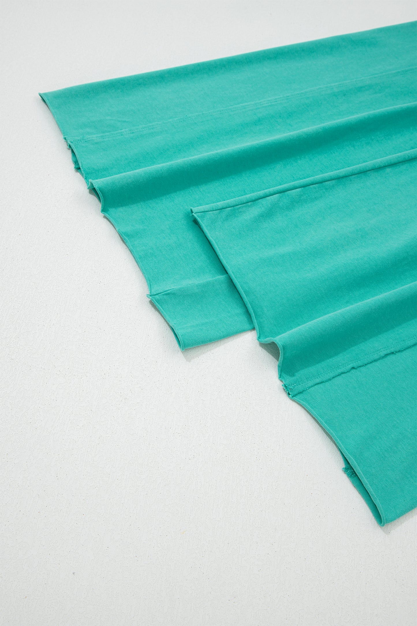 Sea Green Mineral Wash Drawstring Elastic Waist Raw Hem Loose Pants-Bottoms/Pants & Culotte-[Adult]-[Female]-2022 Online Blue Zone Planet