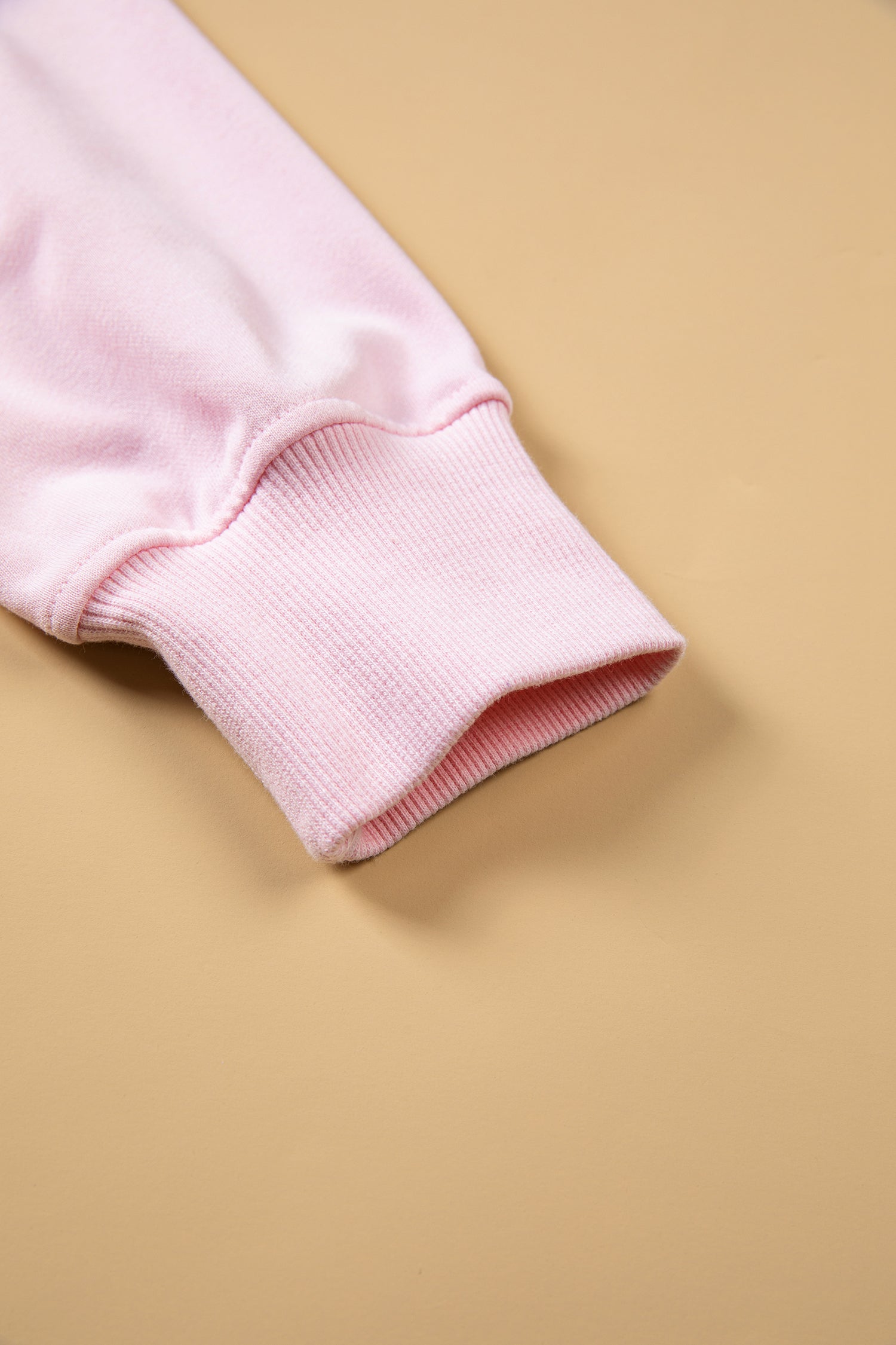 Pink Stay Salty Embroidered Long Sleeve Stand Neck Shift Pullover Sweatshirt-Tops/Sweatshirts & Hoodies-[Adult]-[Female]-2022 Online Blue Zone Planet