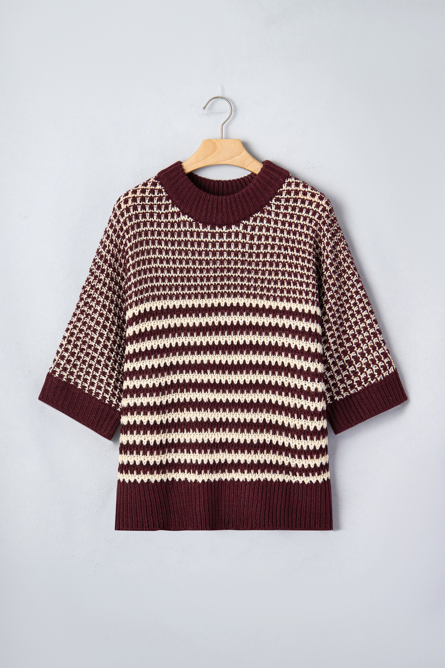 Red 3/4 Draped Sleeve Slouchy Sweater-TOPS / DRESSES-[Adult]-[Female]-2022 Online Blue Zone Planet