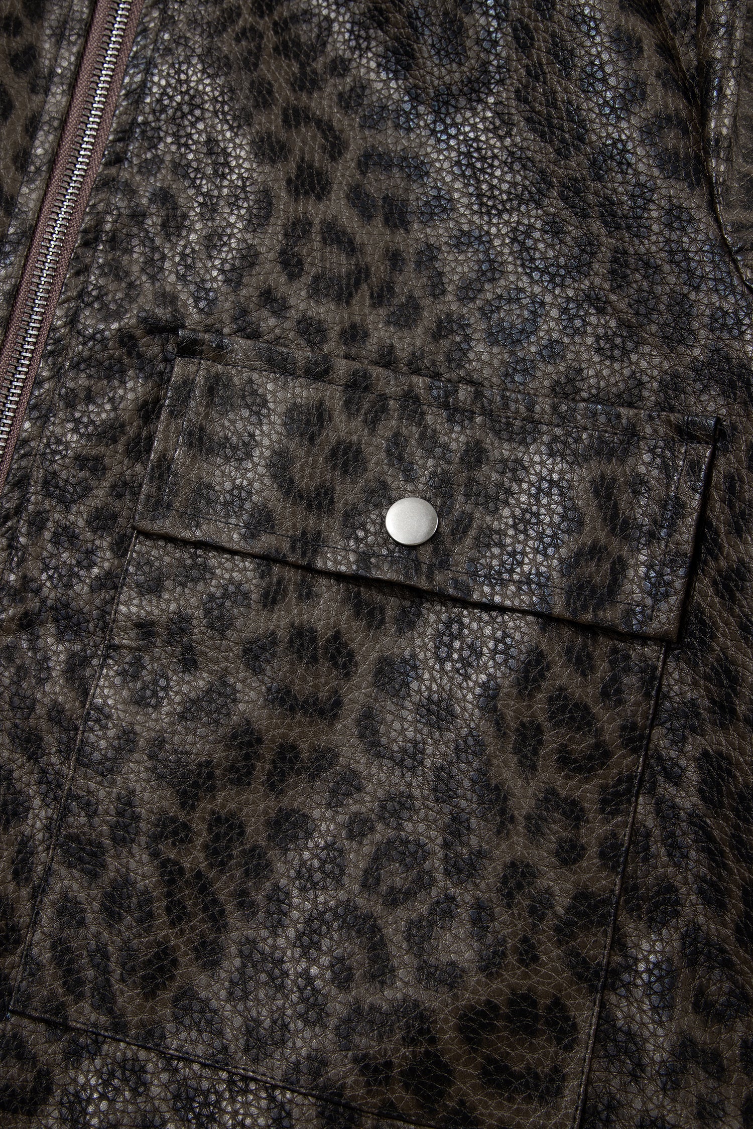 Multicolour Leopard Print Colorblock Collar Metal Placket Jacket-Outerwear/Jackets-[Adult]-[Female]-2022 Online Blue Zone Planet