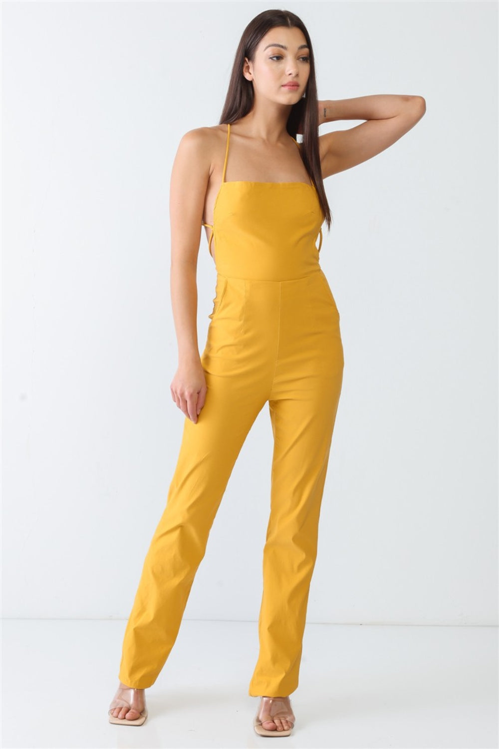 Doreli Group Backless Tied Spaghetti Strap Sleeveless Jumpsuit-TOPS / DRESSES-[Adult]-[Female]-2022 Online Blue Zone Planet