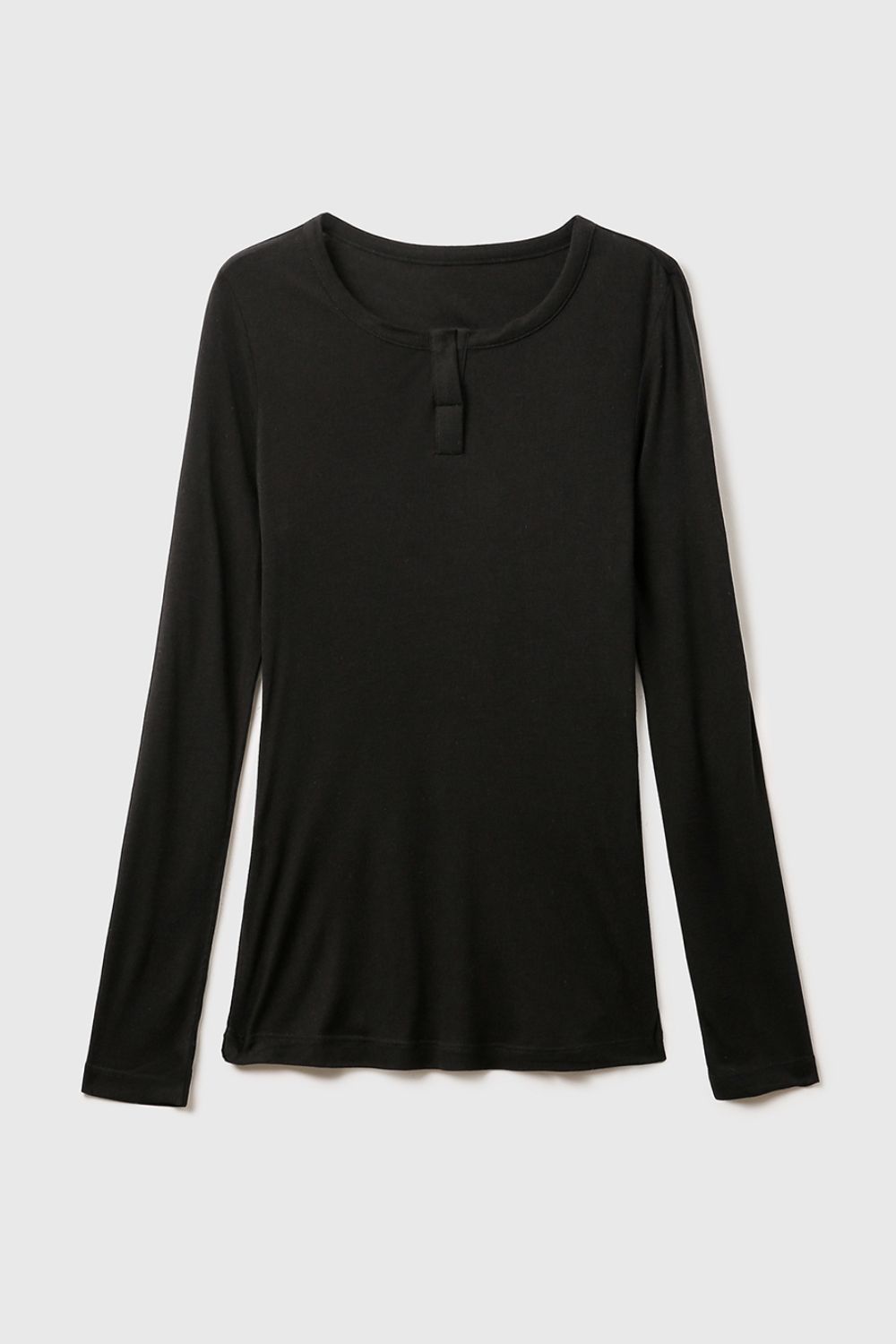 Basic Bae Notched Long Sleeve T-Shirt-TOPS / DRESSES-[Adult]-[Female]-2022 Online Blue Zone Planet