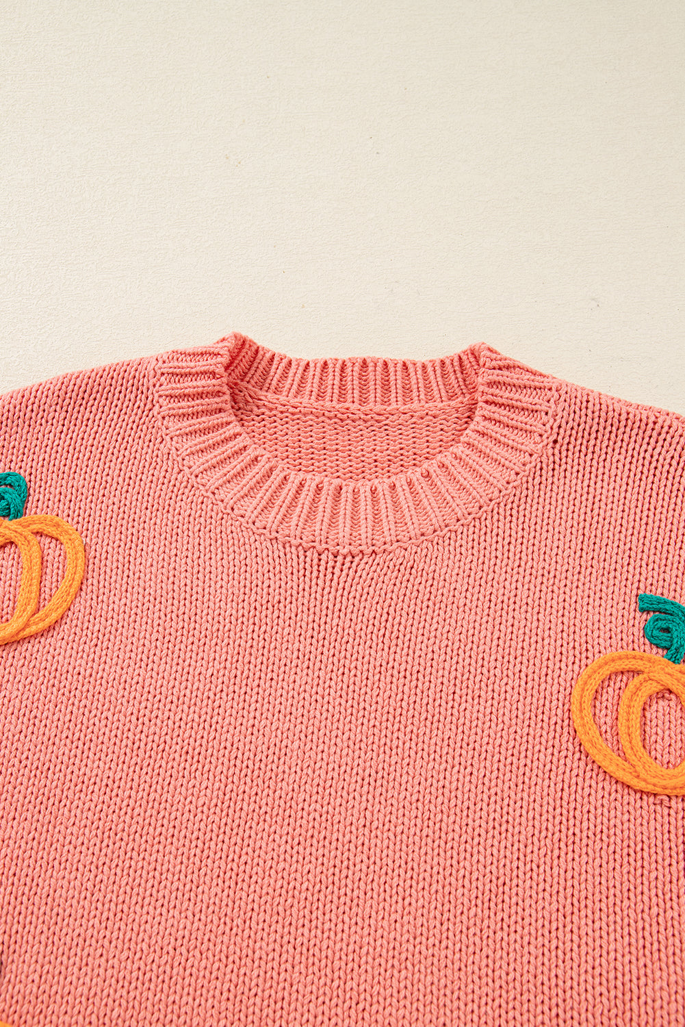Blossom Pumpkin Embroidered Thanksgiving Holiday Sweater-Sweaters & Cardigans/Sweaters-[Adult]-[Female]-2022 Online Blue Zone Planet