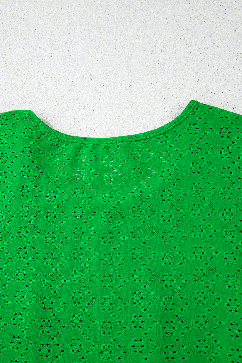 Green Textured Frilled Short Sleeve Plus Size Babydoll Blouse-Plus Size/Plus Size Tops/Plus Size Blouses & Shirts-[Adult]-[Female]-2022 Online Blue Zone Planet