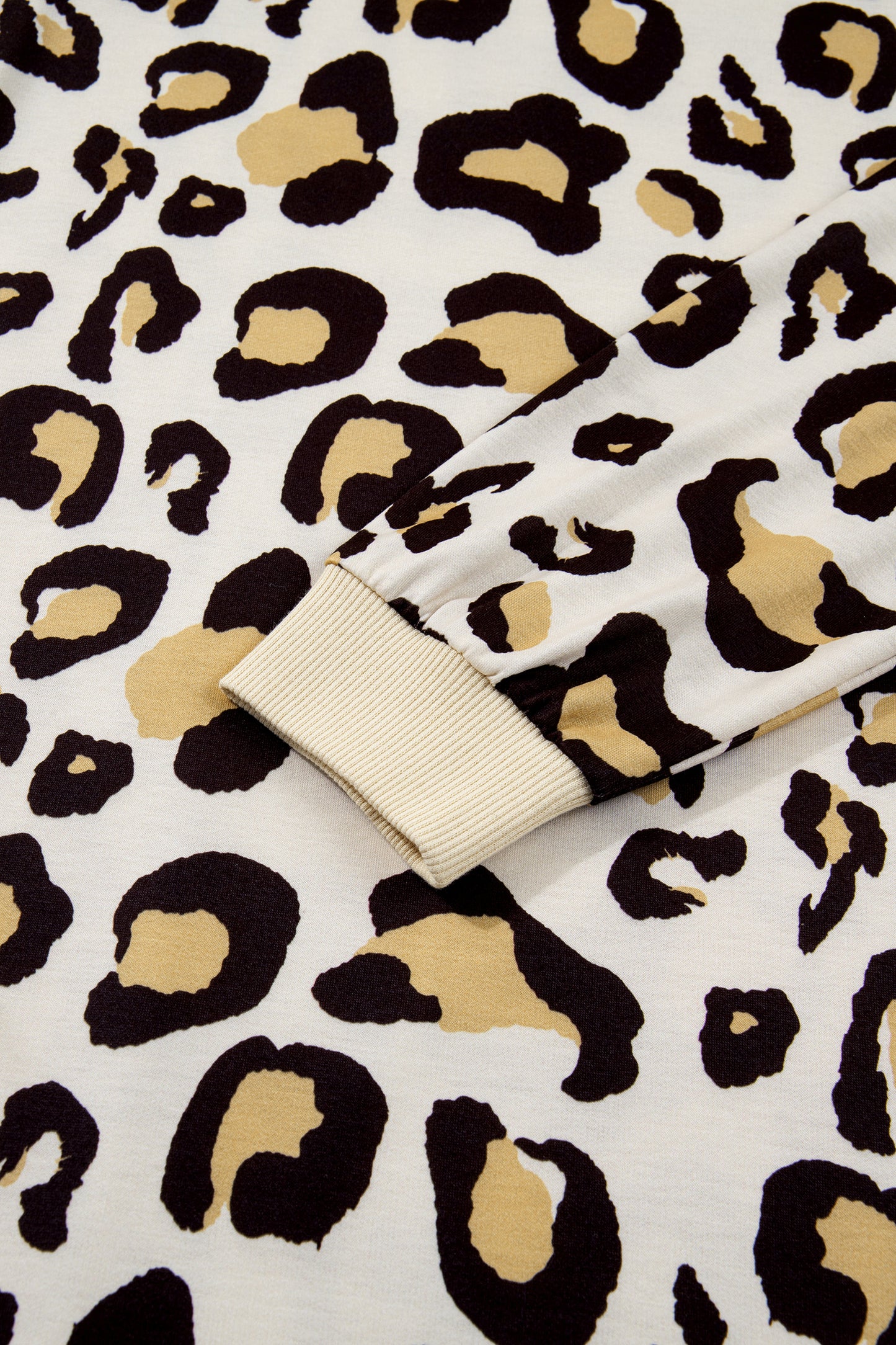 Khaki Leopard Long Sleeve Shift T Shirt Dress With Pockets-TOPS / DRESSES-[Adult]-[Female]-2022 Online Blue Zone Planet