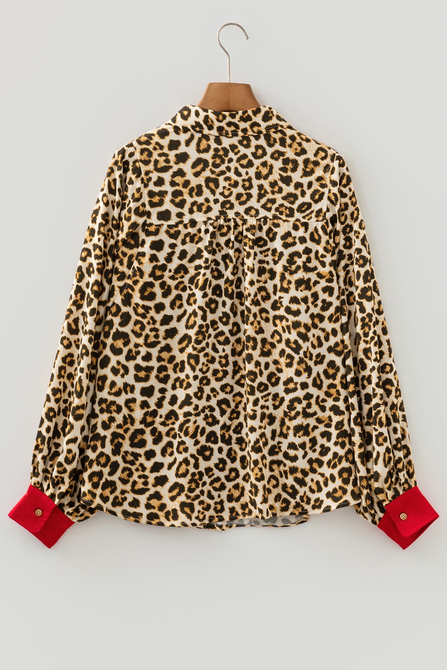 Khaki Contrast Edge Leopard Shirt-Tops/Blouses & Shirts-[Adult]-[Female]-2022 Online Blue Zone Planet