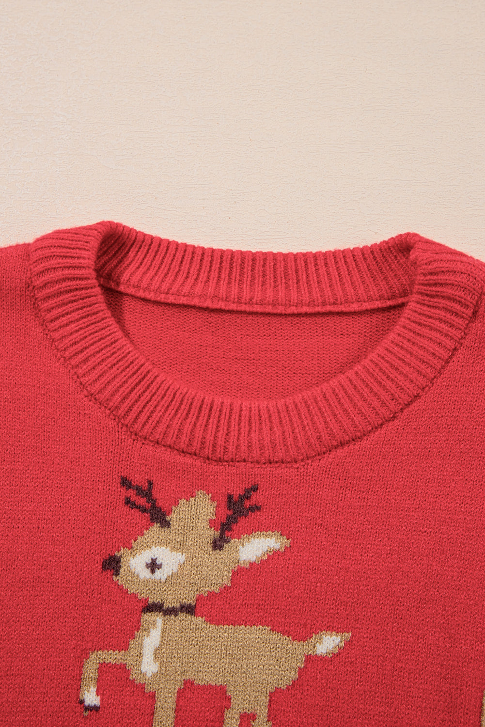 Blue Zone Planet | Dark Green Christmas Reindeer Pattern Drop Shoulder Sweater-Sweaters & Cardigans/Sweaters-[Adult]-[Female]-2022 Online Blue Zone Planet