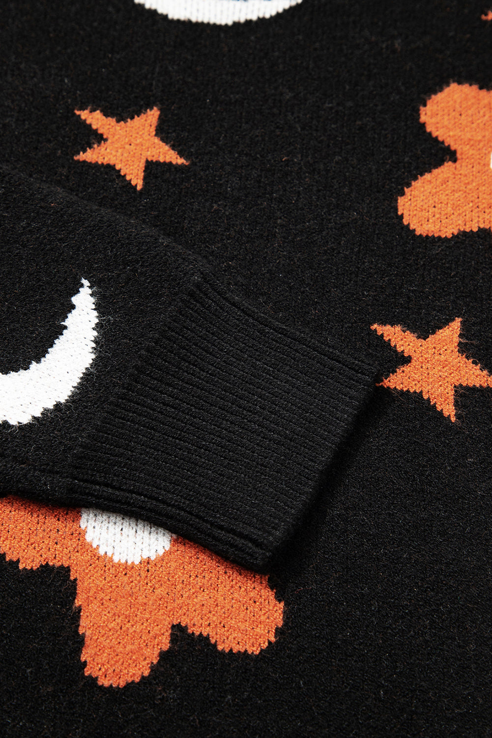 Black Halloween Mythical Night Pattern Drop Shoulder Sweater-TOPS / DRESSES-[Adult]-[Female]-2022 Online Blue Zone Planet