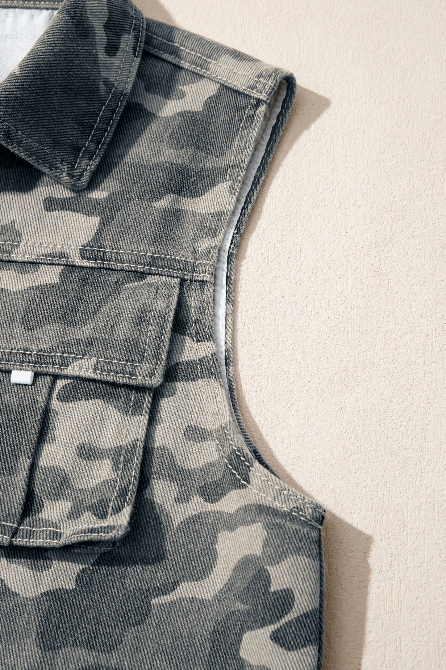 Green Camo Cargo Denim Vest-Outerwear/Vests-[Adult]-[Female]-2022 Online Blue Zone Planet