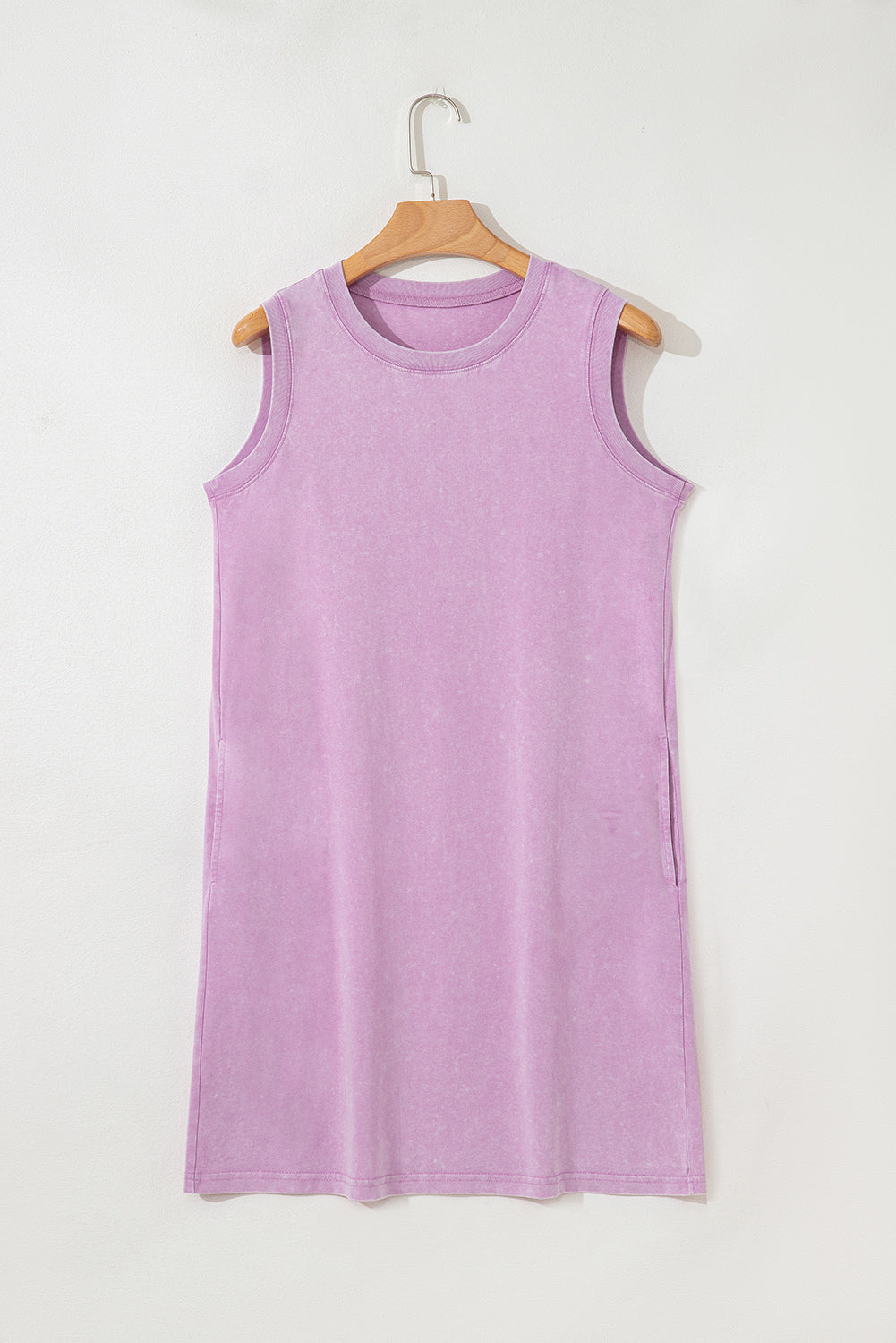 Phalaenopsis Mineral Wash Tank Mini Dress with Pockets-TOPS / DRESSES-[Adult]-[Female]-2022 Online Blue Zone Planet