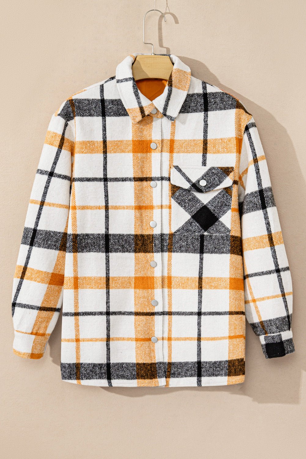 Blue Zone Planet | Plaid Snap Down Collared Neck Shacket-TOPS / DRESSES-[Adult]-[Female]-2022 Online Blue Zone Planet