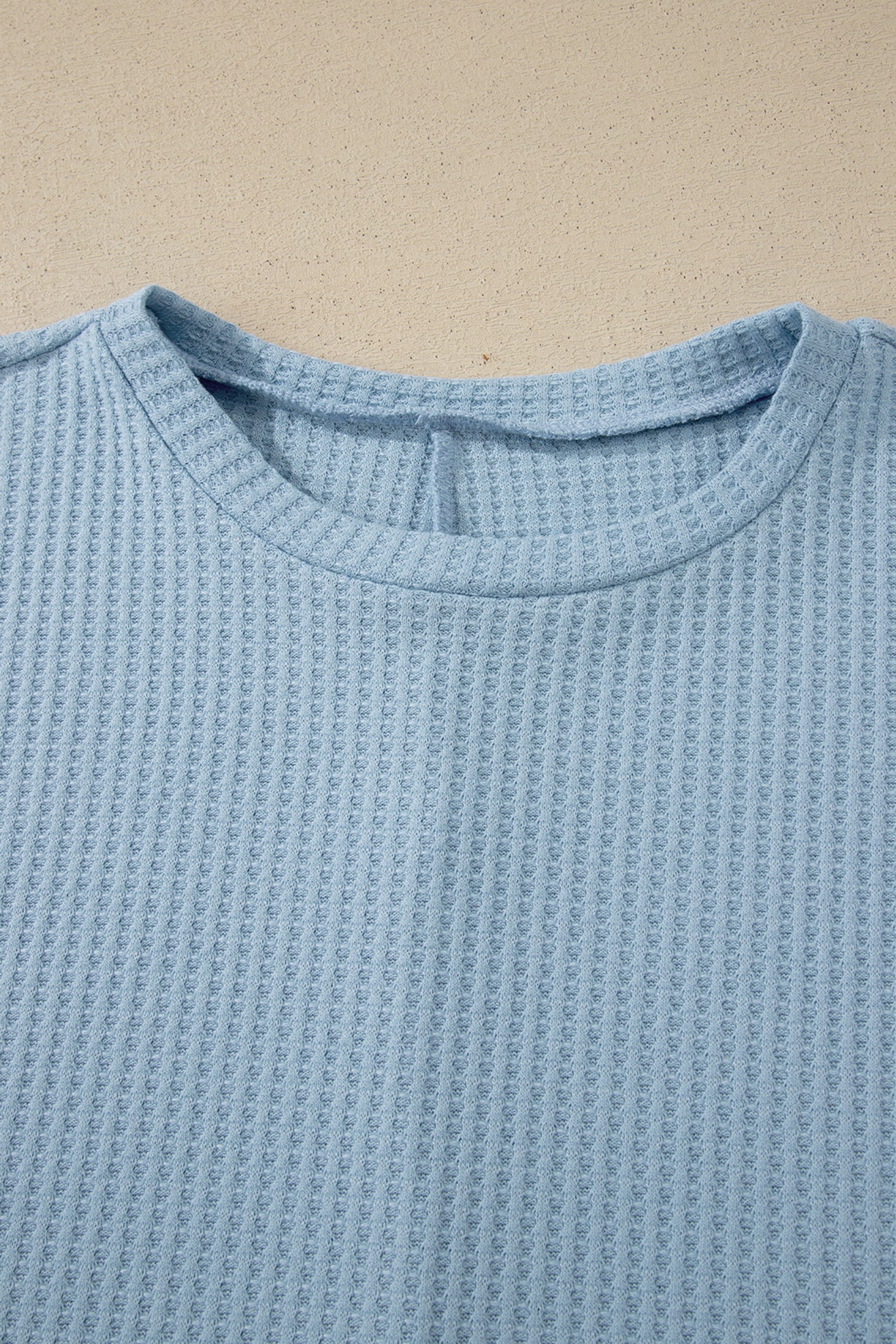 Sea Green Waffle Textured Knit Dolman Short Sleeve Loose Top-Tops/Tops & Tees-[Adult]-[Female]-2022 Online Blue Zone Planet