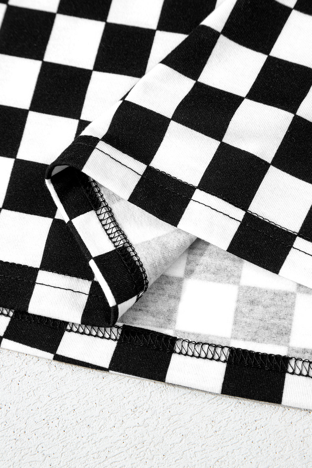 Black Checkered Print Long Sleeve Top and Pants Lounge Set-Loungewear & Sleepwear/Loungewear-[Adult]-[Female]-2022 Online Blue Zone Planet