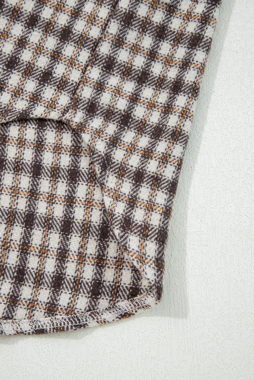 Casual Contrast Corduroy Flap Pocket Patchwork Plaid Shacket-Outerwear/Plaid Shackets-[Adult]-[Female]-2022 Online Blue Zone Planet