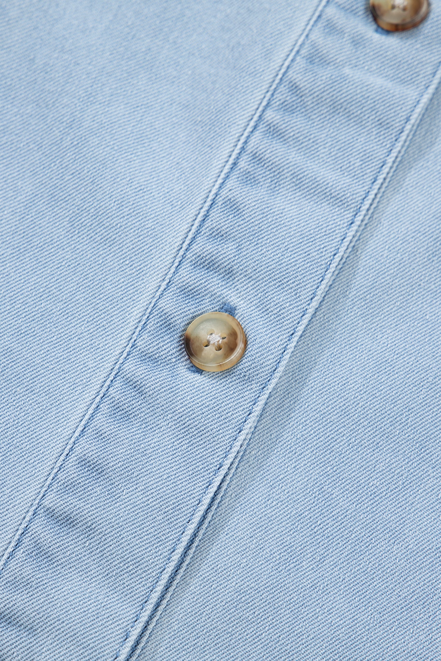 Beau Blue Ruffled Edge Collared Shift Denim Dress with Pockets-TOPS / DRESSES-[Adult]-[Female]-2022 Online Blue Zone Planet