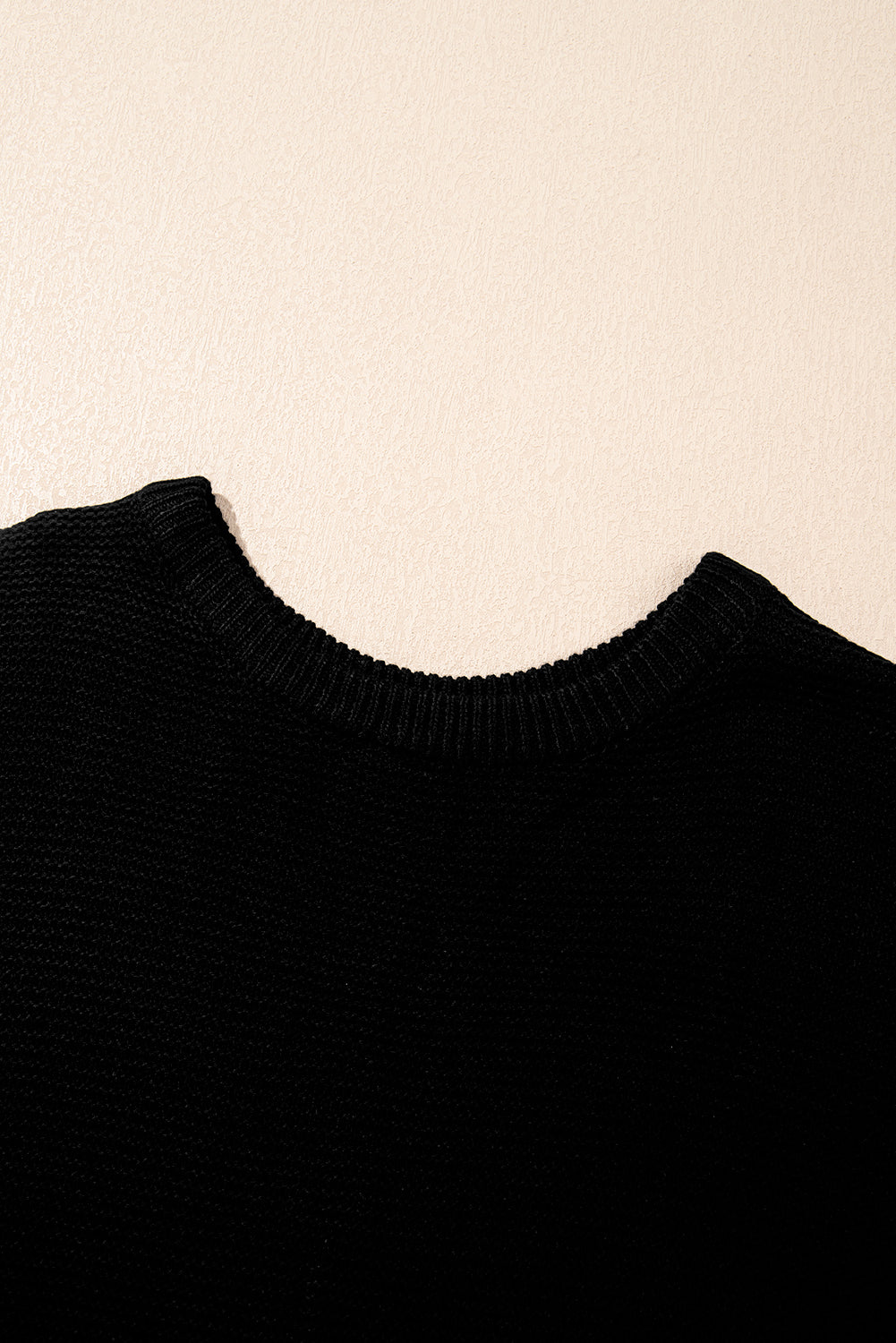 Black Solid Color Sweater Tee With Side Slits-Sweaters & Cardigans/Short Sleeve Sweaters-[Adult]-[Female]-2022 Online Blue Zone Planet