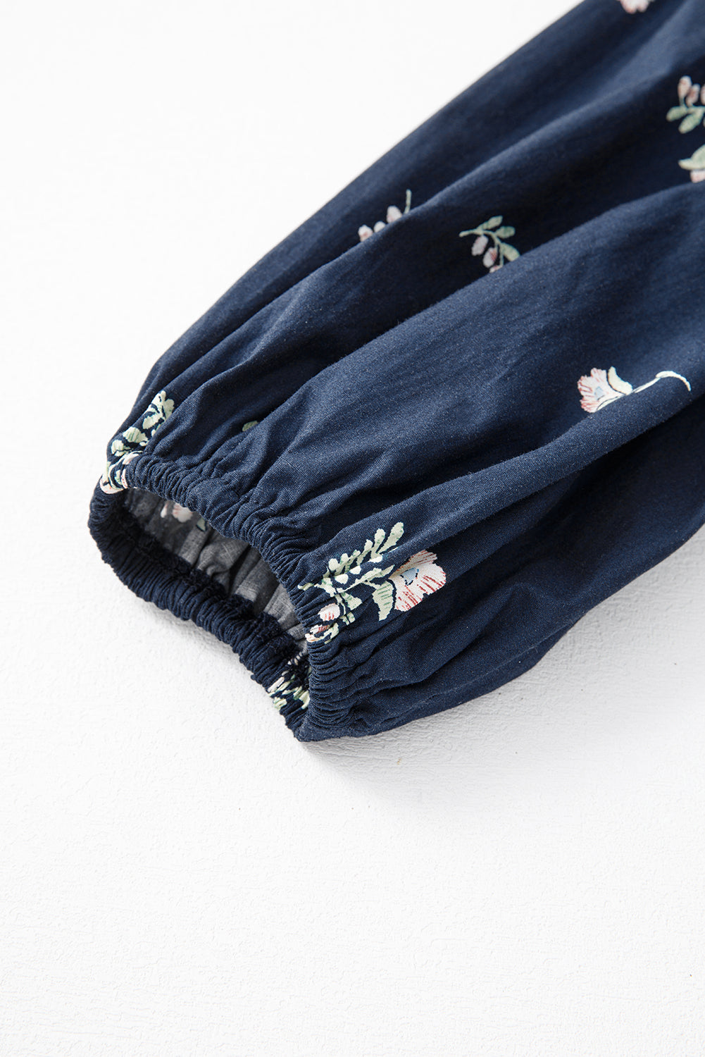 Blue Floral Embroidered Square Neck Puff Sleeve Ruffled Mini Dress-Dresses/Mini Dresses-[Adult]-[Female]-2022 Online Blue Zone Planet