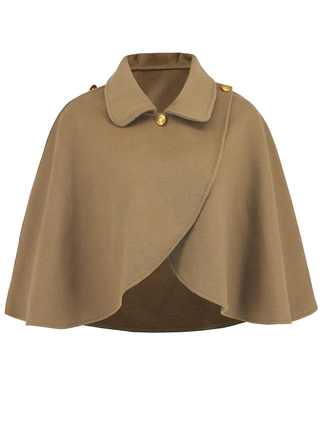 Collared Neck Cropped Cape-TOPS / DRESSES-[Adult]-[Female]-2022 Online Blue Zone Planet