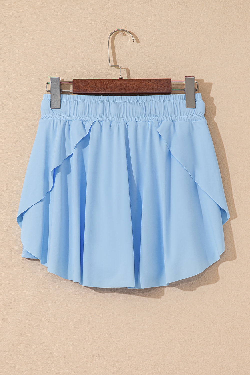 Sky Blue Drawstring High Waist Lined Tennis Skorts-Bottoms/Skirts & Petticoat-[Adult]-[Female]-2022 Online Blue Zone Planet