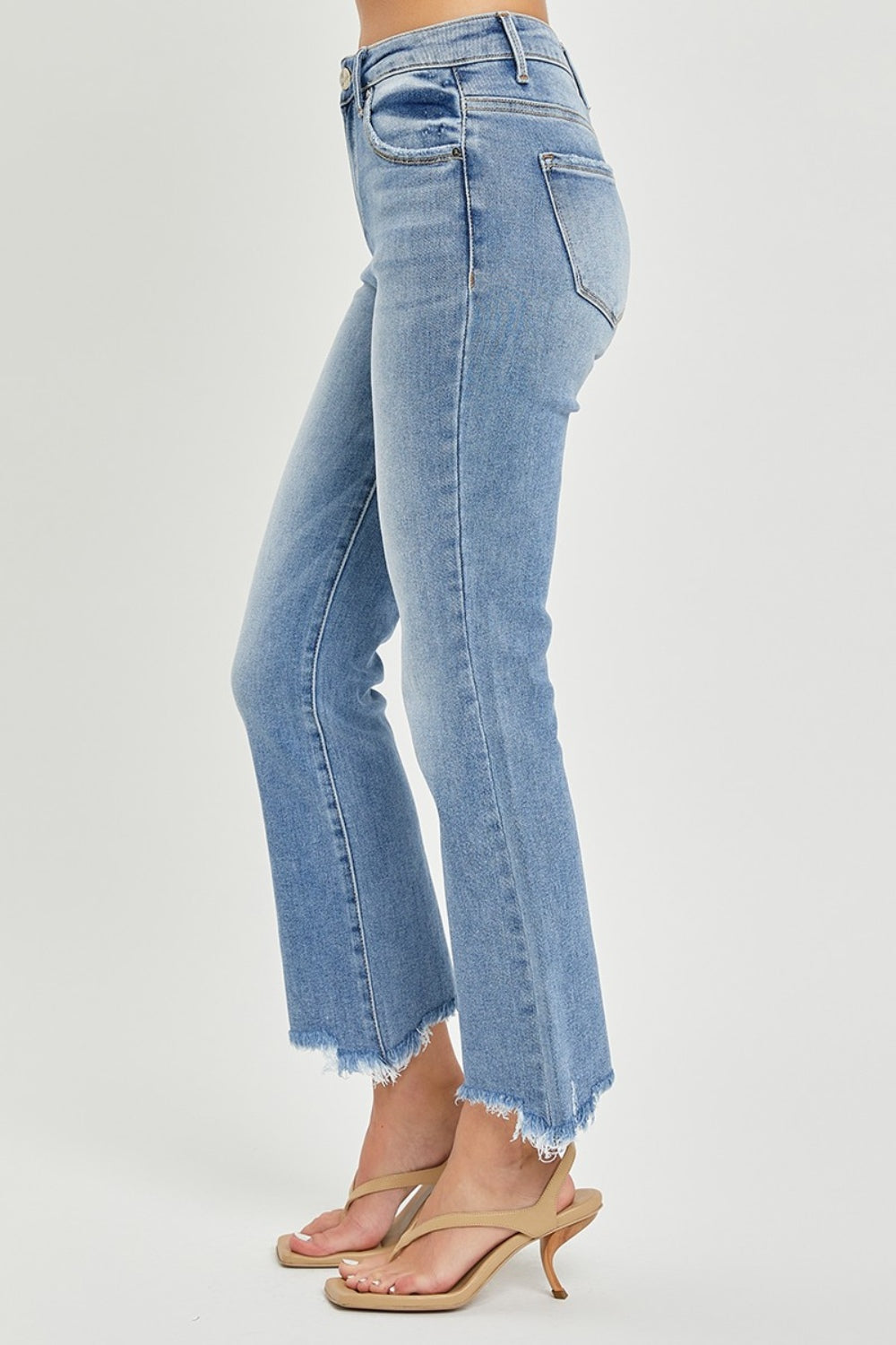 RISEN Full Size Frayed Hem Cropped Straight Jeans-[Adult]-[Female]-2022 Online Blue Zone Planet