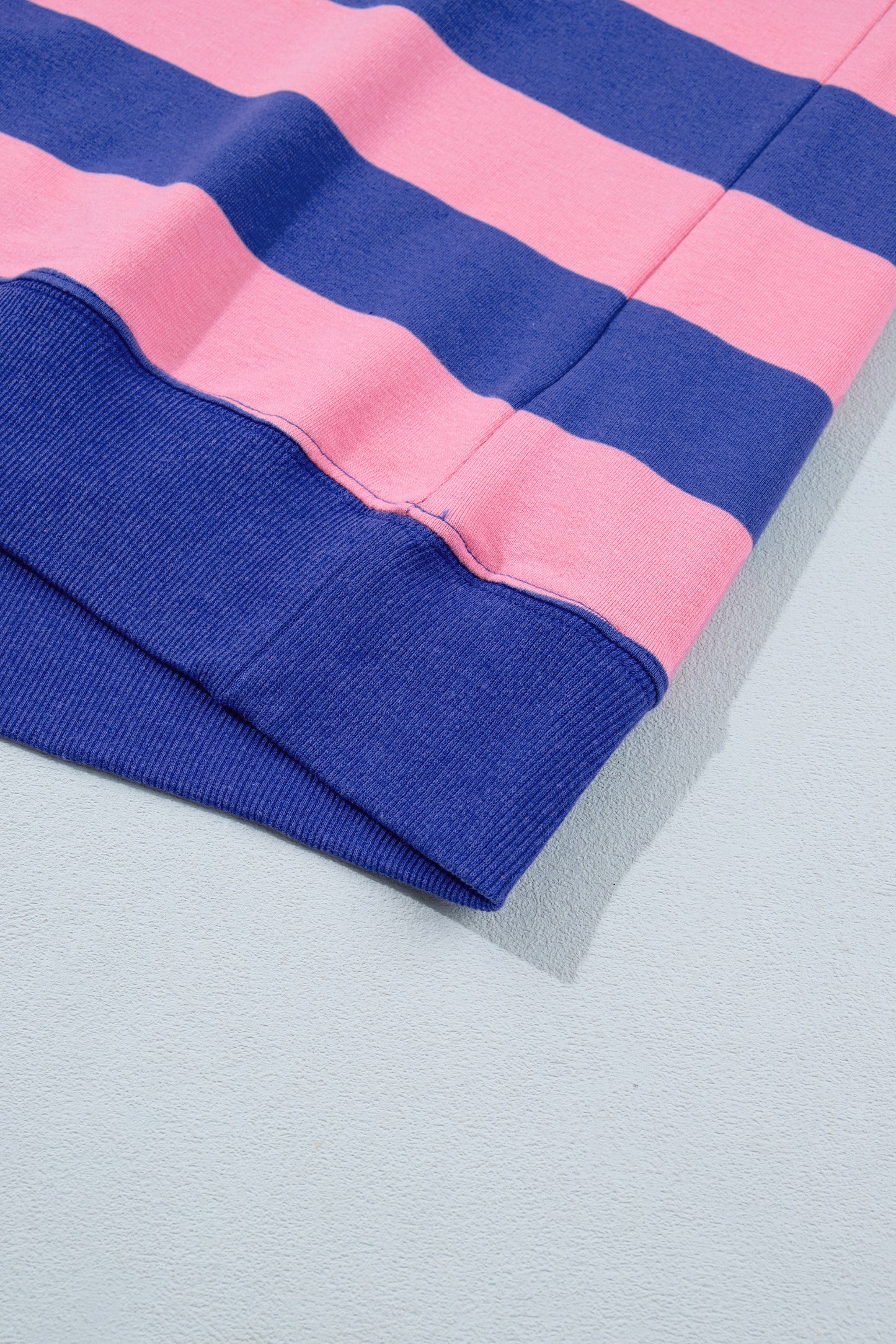 Rose Stripe Colorblock Mock Neck Relaxed Sweatshirt-Tops/Sweatshirts & Hoodies-[Adult]-[Female]-2022 Online Blue Zone Planet