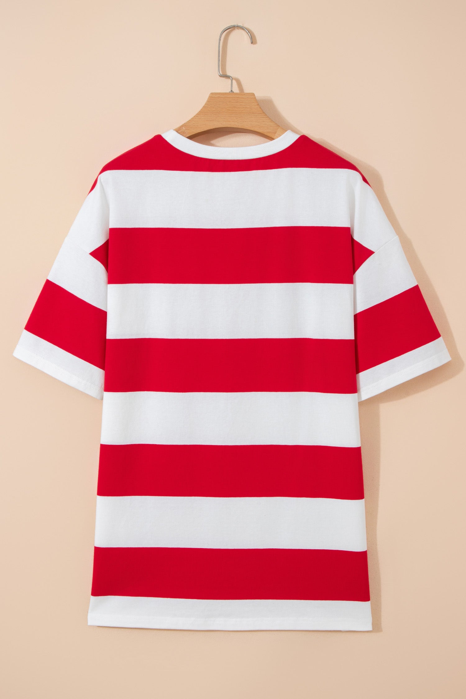 Racing Red Striped Color Block Oversize Tunic Tee-Tops/Tops & Tees-[Adult]-[Female]-2022 Online Blue Zone Planet