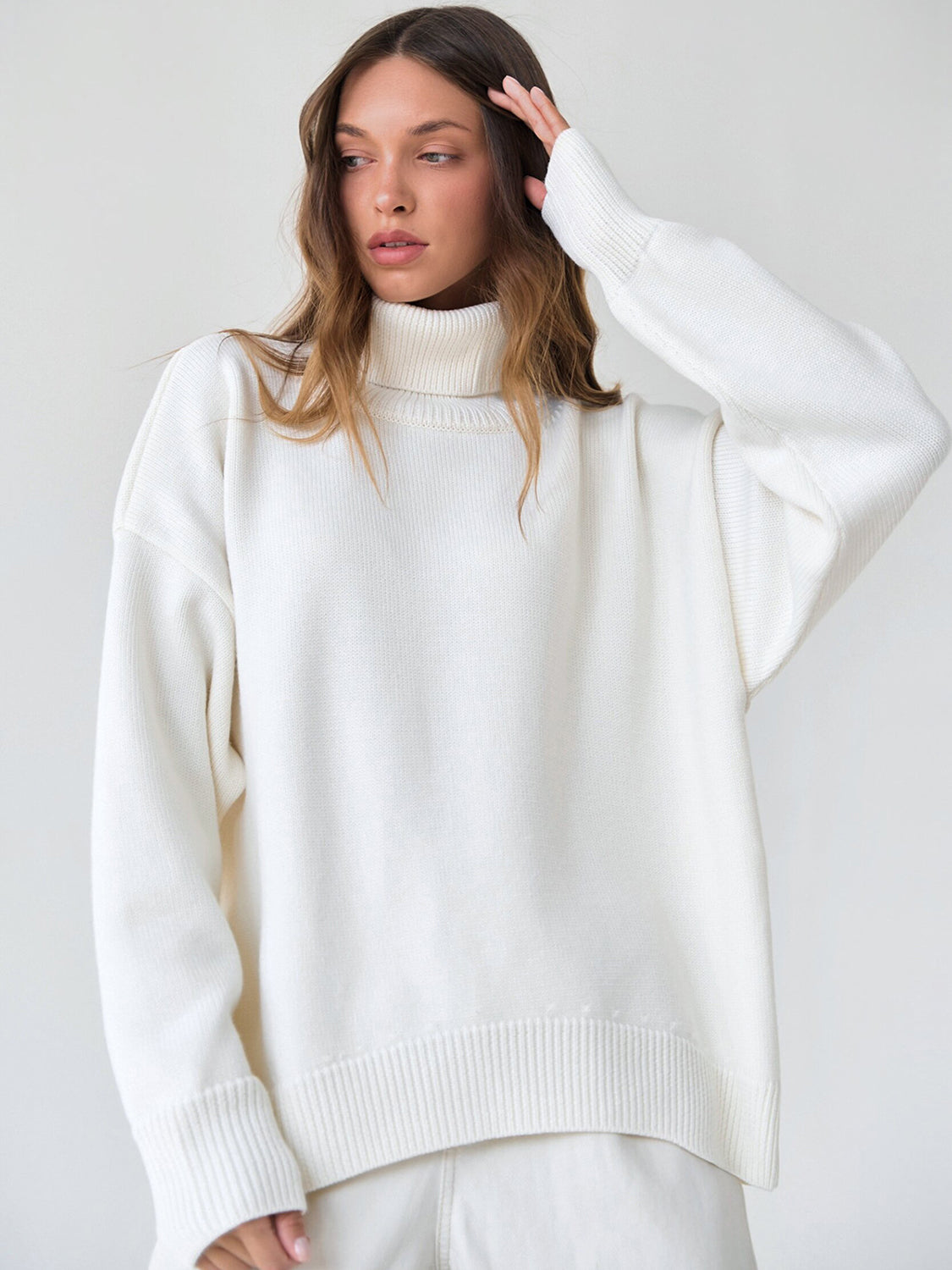 Turtleneck Long Sleeve Sweater-TOPS / DRESSES-[Adult]-[Female]-2022 Online Blue Zone Planet