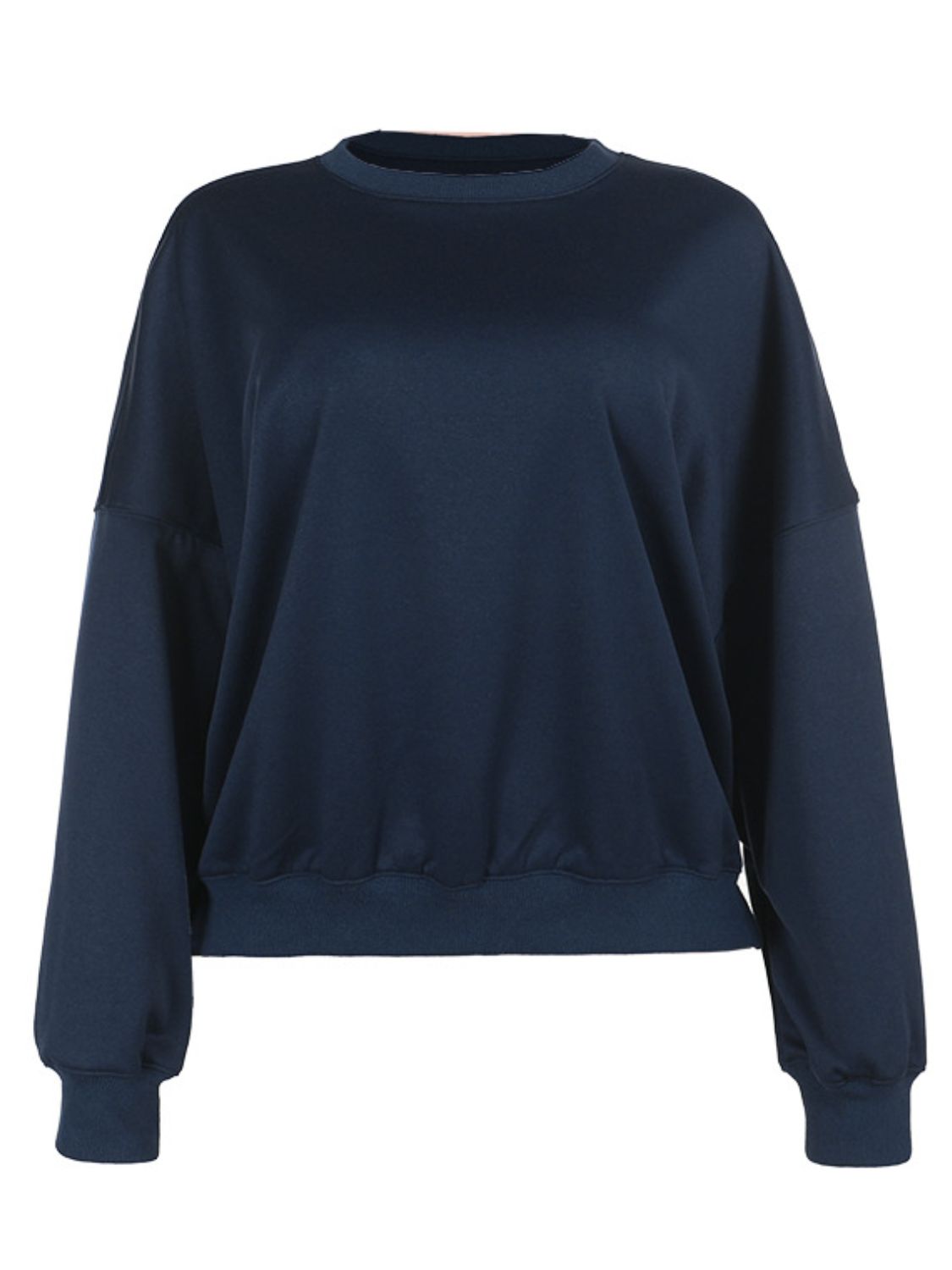 Basic Bae Round Neck Dropped Shoulder Long Sleeve Sweatshirt-TOPS / DRESSES-[Adult]-[Female]-2022 Online Blue Zone Planet