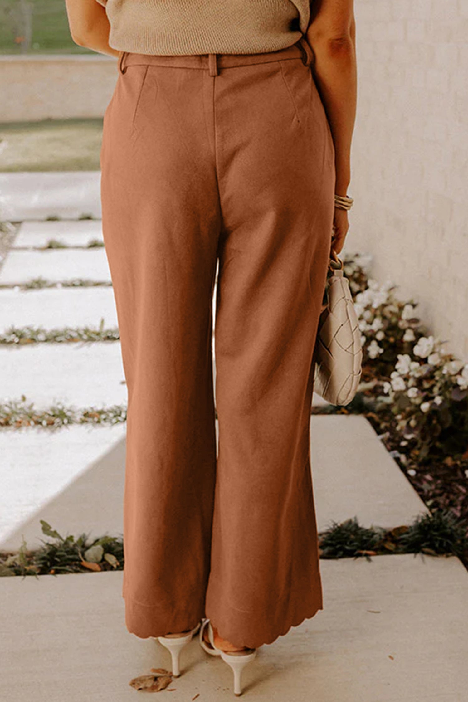 Thai Curry Scalloped Edge Pocket Full-Length Pant-Bottoms/Pants & Culotte-[Adult]-[Female]-2022 Online Blue Zone Planet