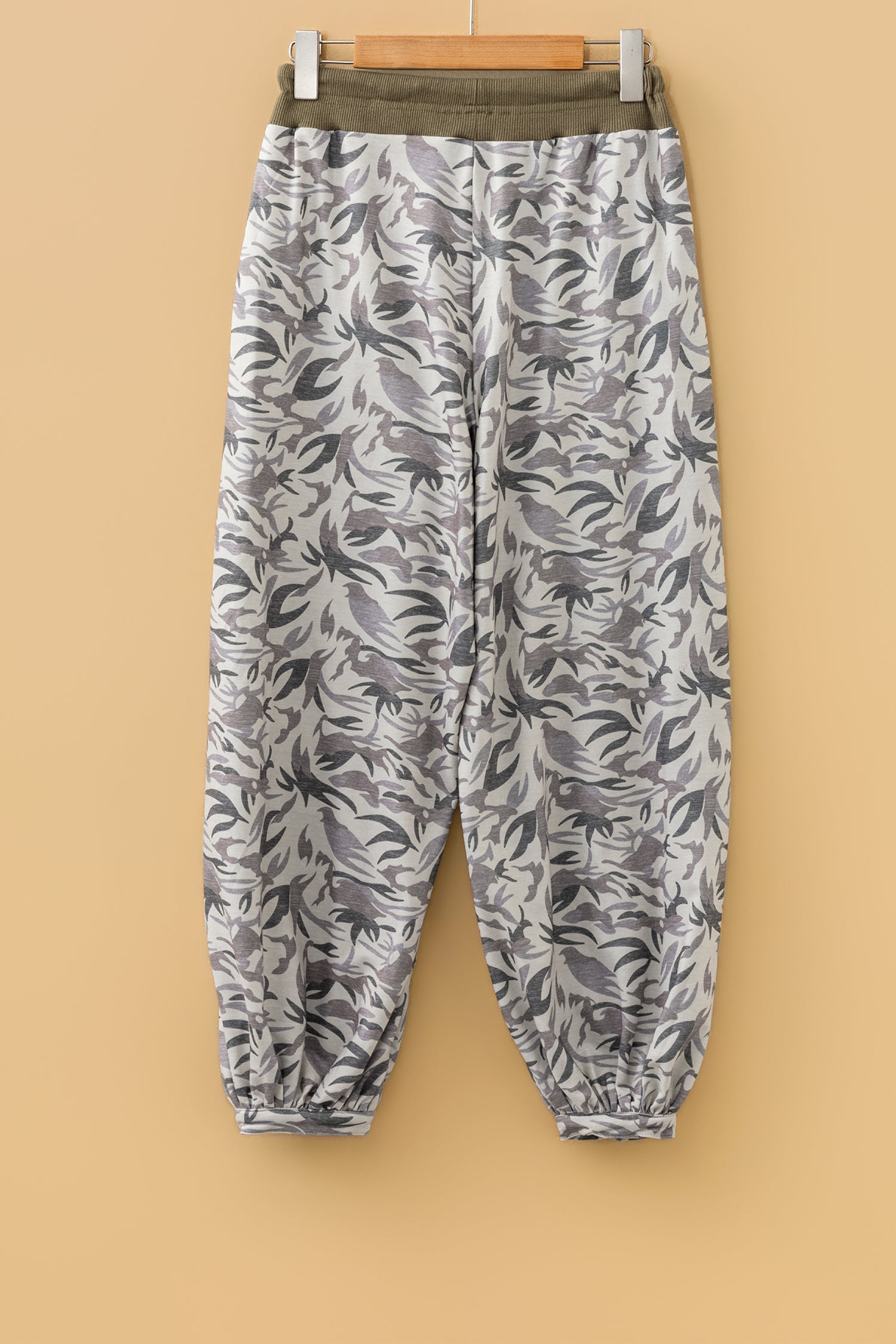 Multicolour Drawstring Contrast Waistband Camouflage Cargo Barrel Pants-Bottoms/Pants & Culotte-[Adult]-[Female]-2022 Online Blue Zone Planet