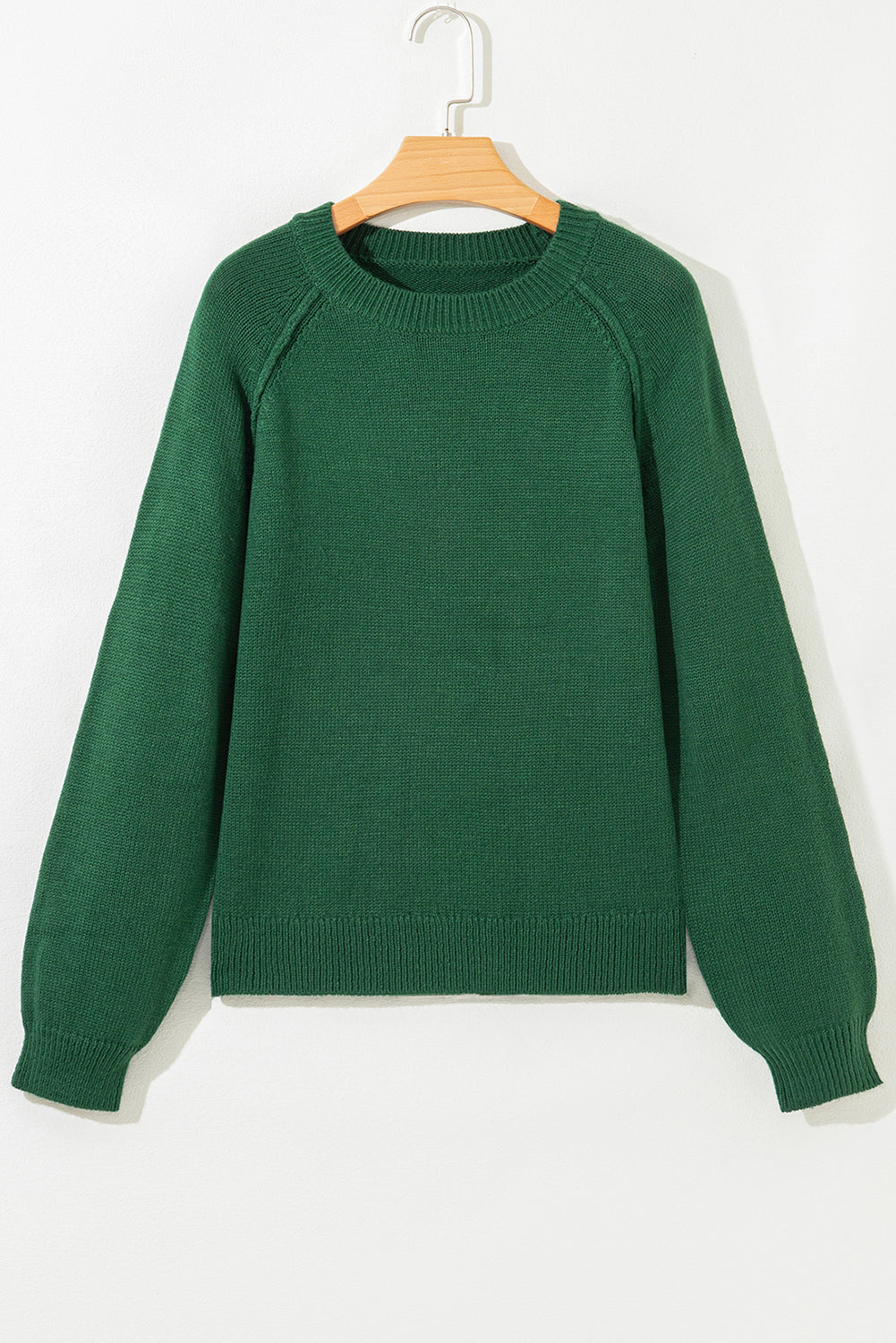 Evergreen Raglan Sleeve Crew Neck Sweater-TOPS / DRESSES-[Adult]-[Female]-2022 Online Blue Zone Planet