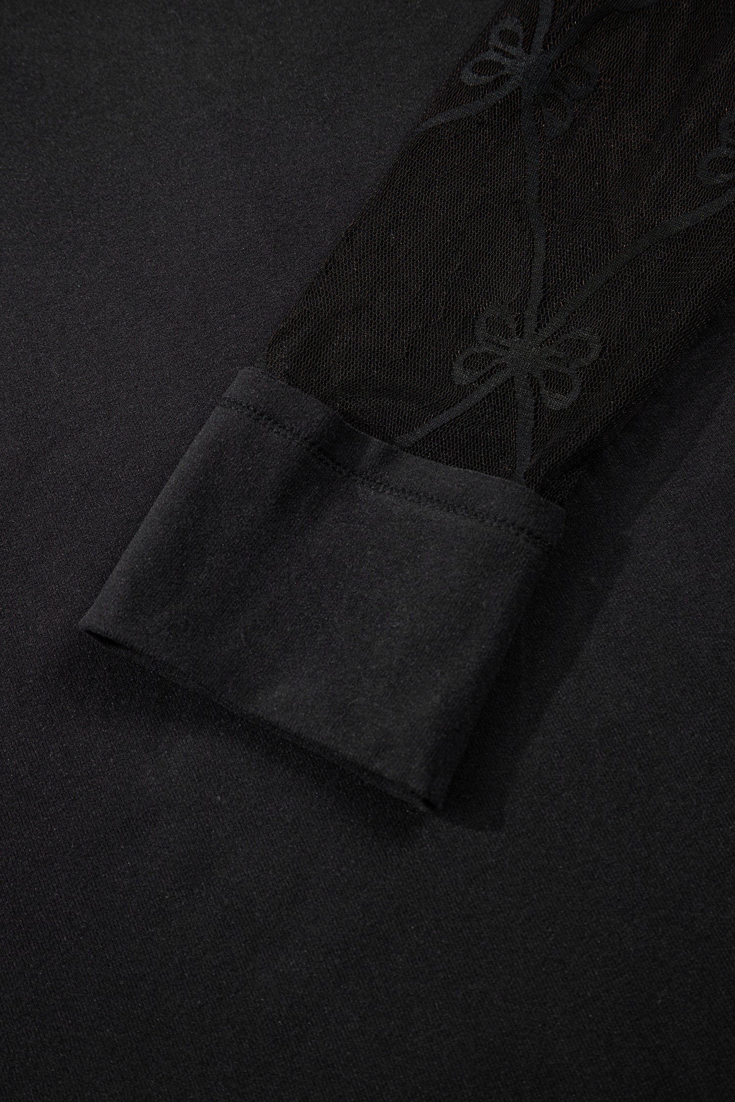 Black Solid Color Bow Textured Patchwork Long Sleeve Tee-Tops/Long Sleeve Tops-[Adult]-[Female]-2022 Online Blue Zone Planet