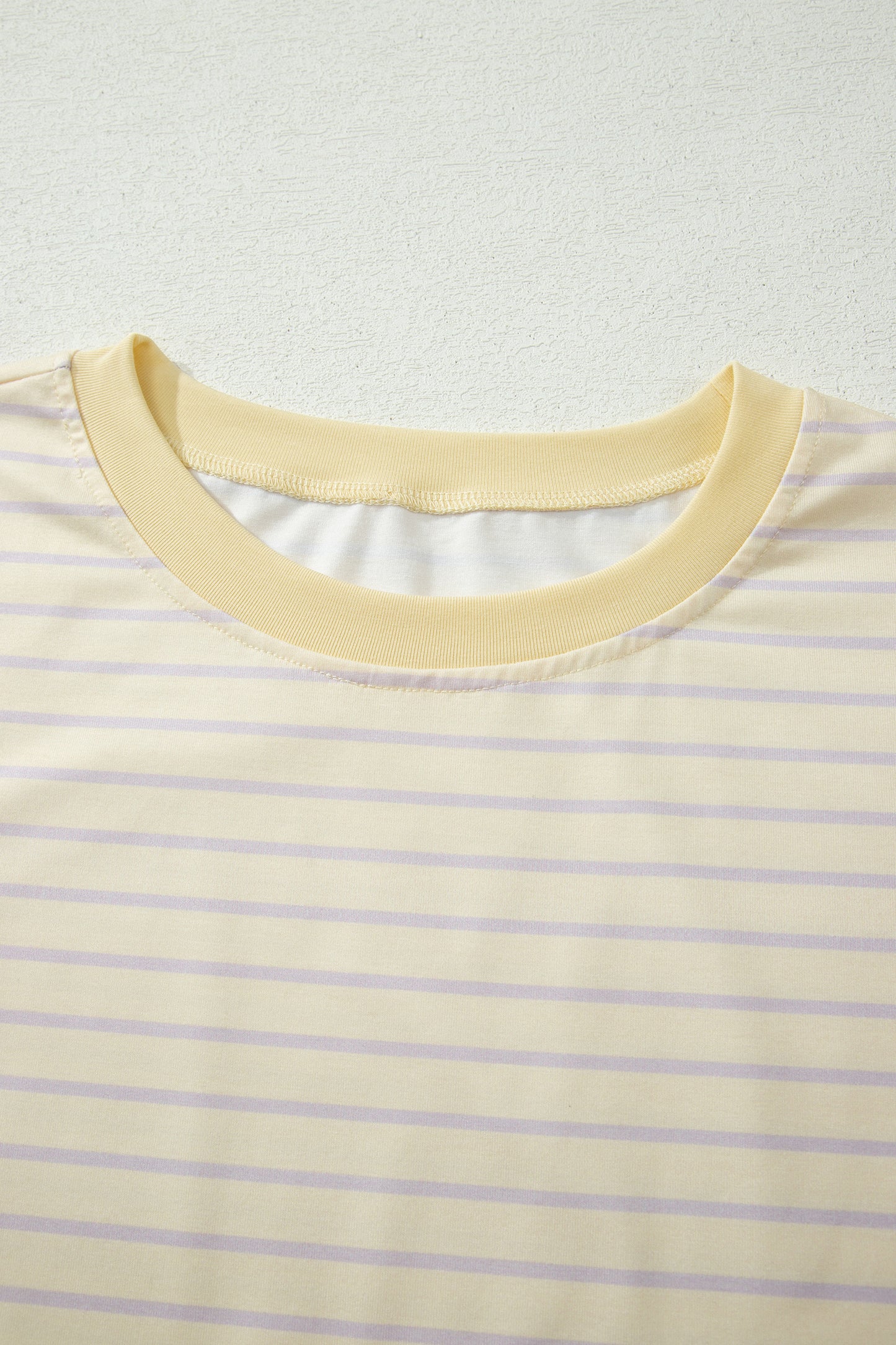 Yellow Stripe Relaxed Tee Drawstring Shorts 2pcs Outfit-Two Piece Sets/Short Sets-[Adult]-[Female]-2022 Online Blue Zone Planet