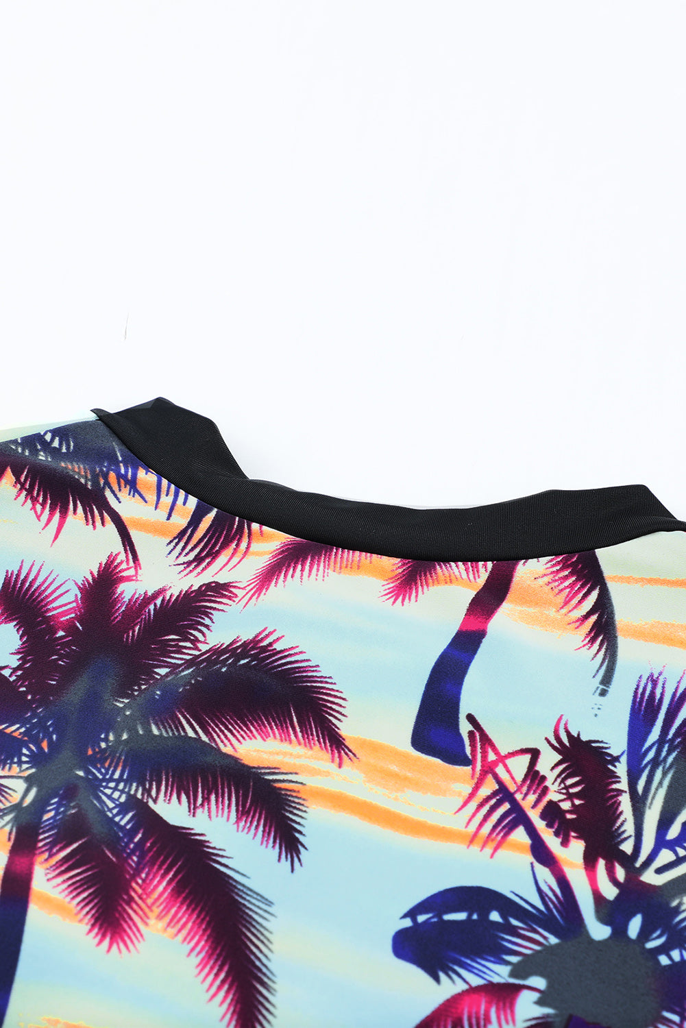 Blue Zone Planet |  Beach Sunset Zip Front Half Sleeve One Piece Swimsuit Blue Zone Planet