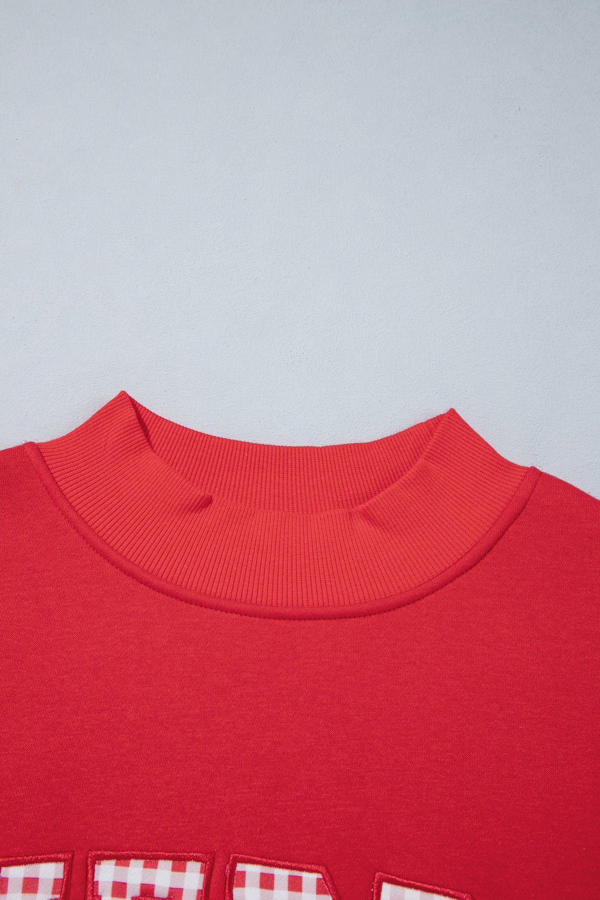 Fiery Red Gingham Plaid Oversized Pullover Sweatshirt-Tops/Sweatshirts & Hoodies-[Adult]-[Female]-2022 Online Blue Zone Planet